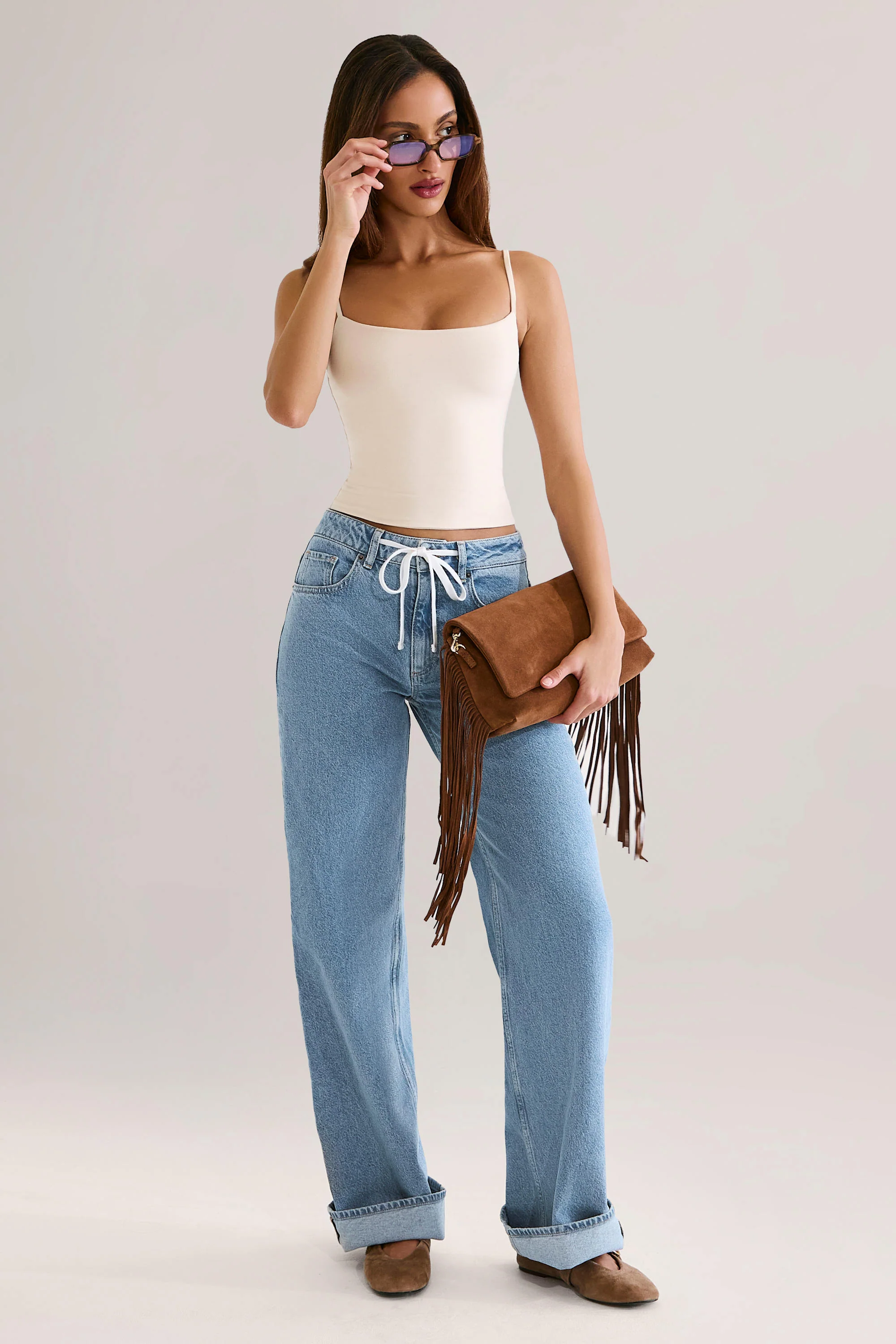 Modal Scoop-Neck Tank Top in Ivory - Image 4