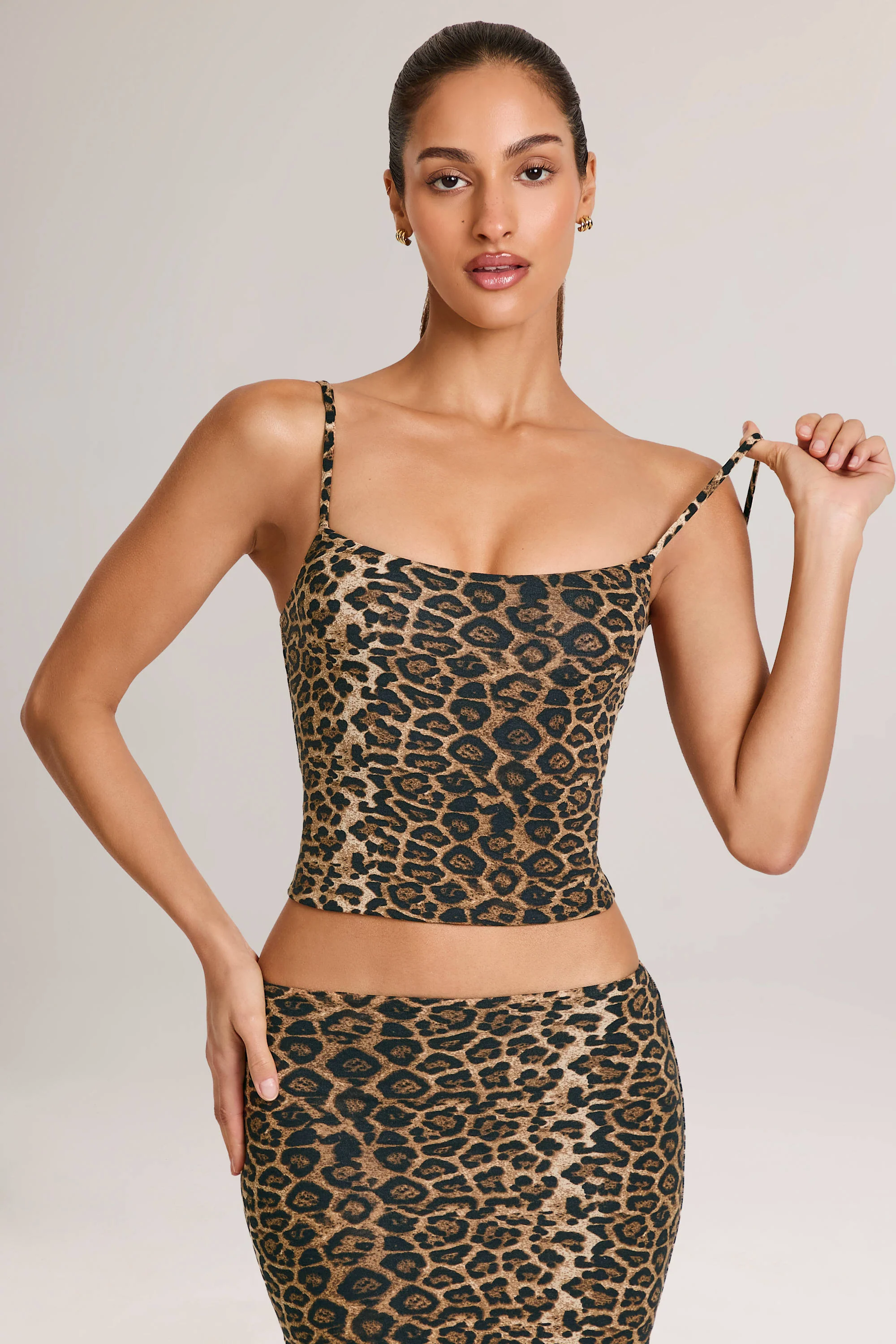 Modal Scoop-Neck Tank Top in Leopard Print - Image 7