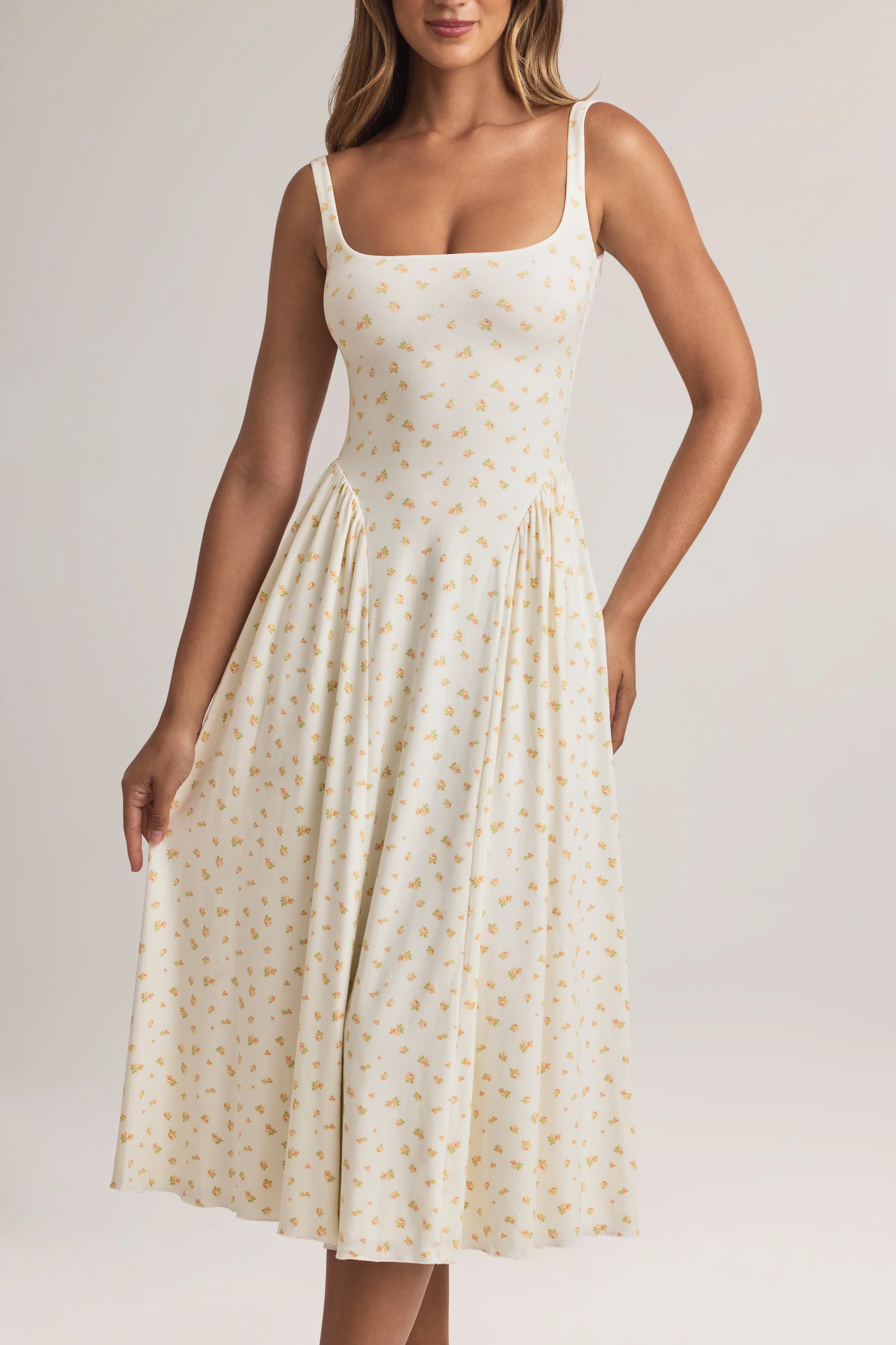 Modal A-Line Midaxi Dress in Floral Print - Image 4