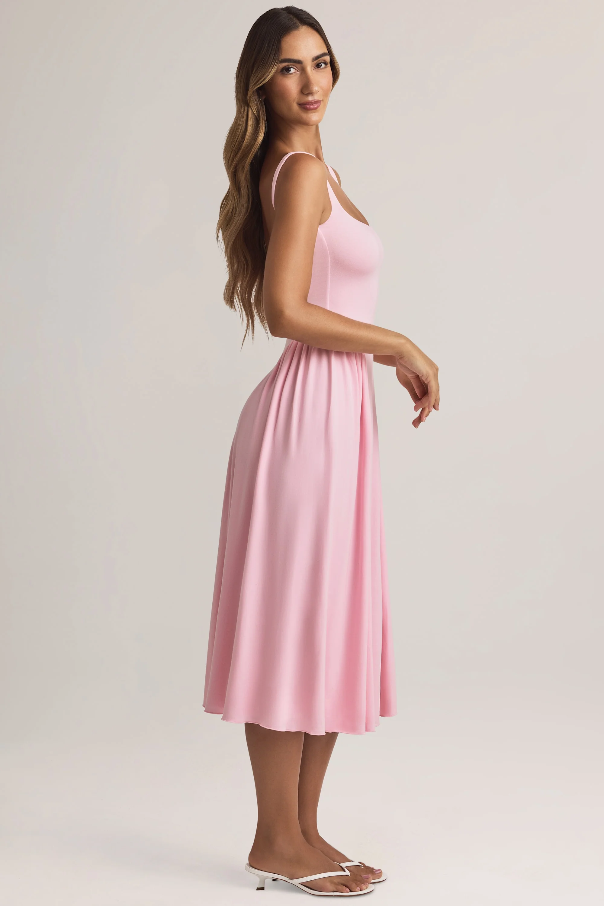 Modal A-Line Midaxi Dress in Pastel Pink - Image 5