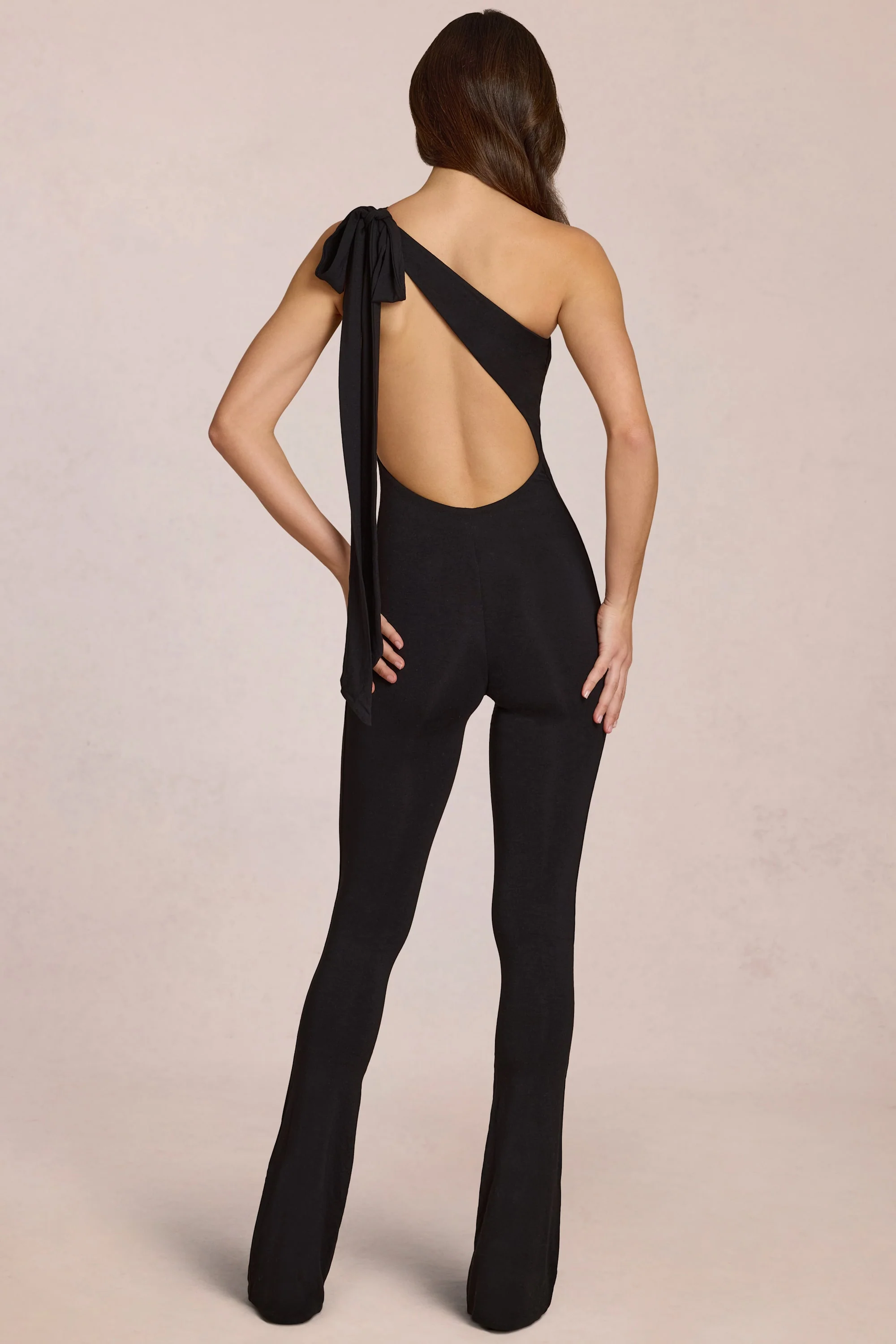 Modal One-Shoulder Jumpsuit in Black - Image 3