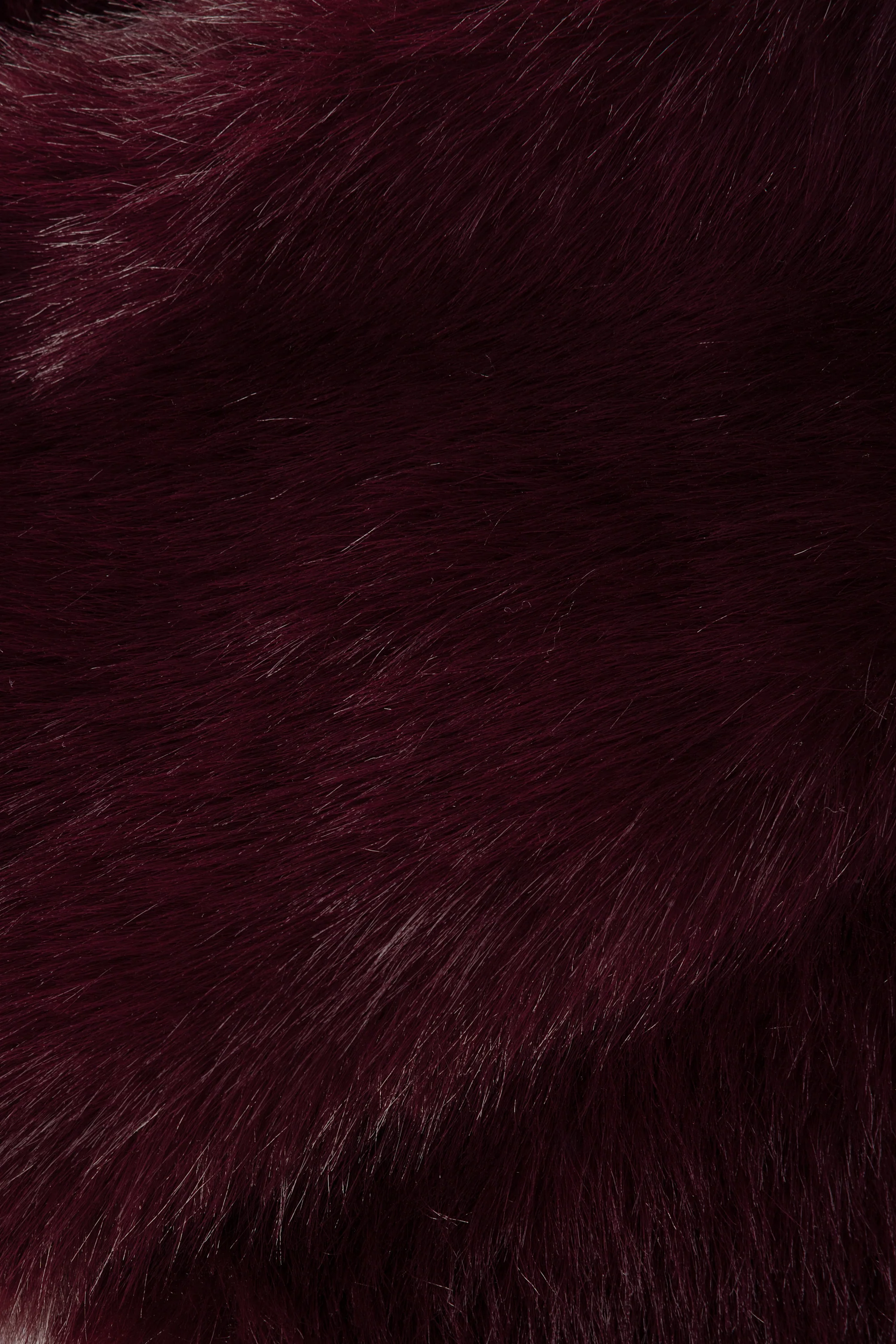 Faux Fur Cropped Bolero in Wine - Image 3