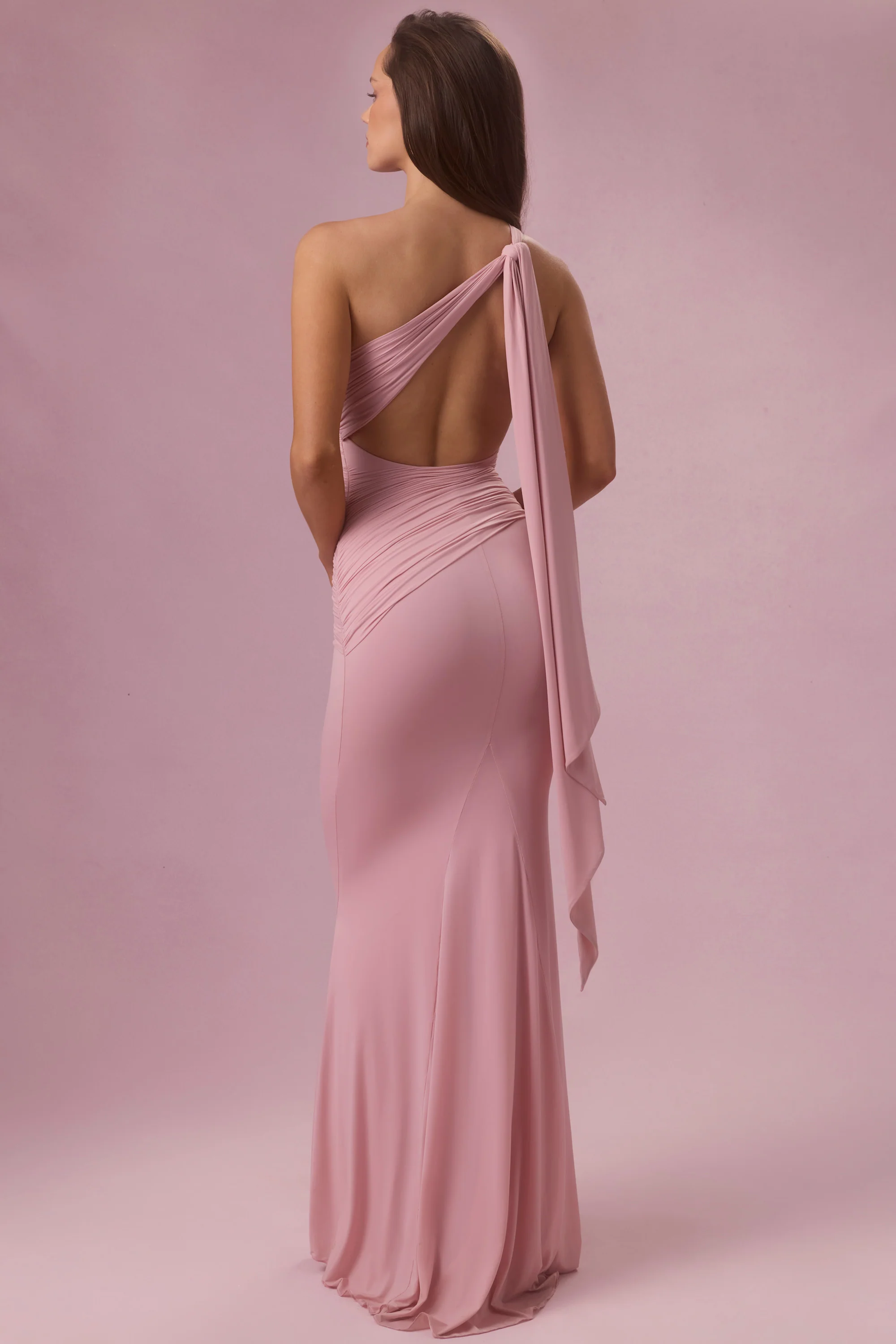 Jersey Bridesmaid Dress in Blush Pink - Image 3