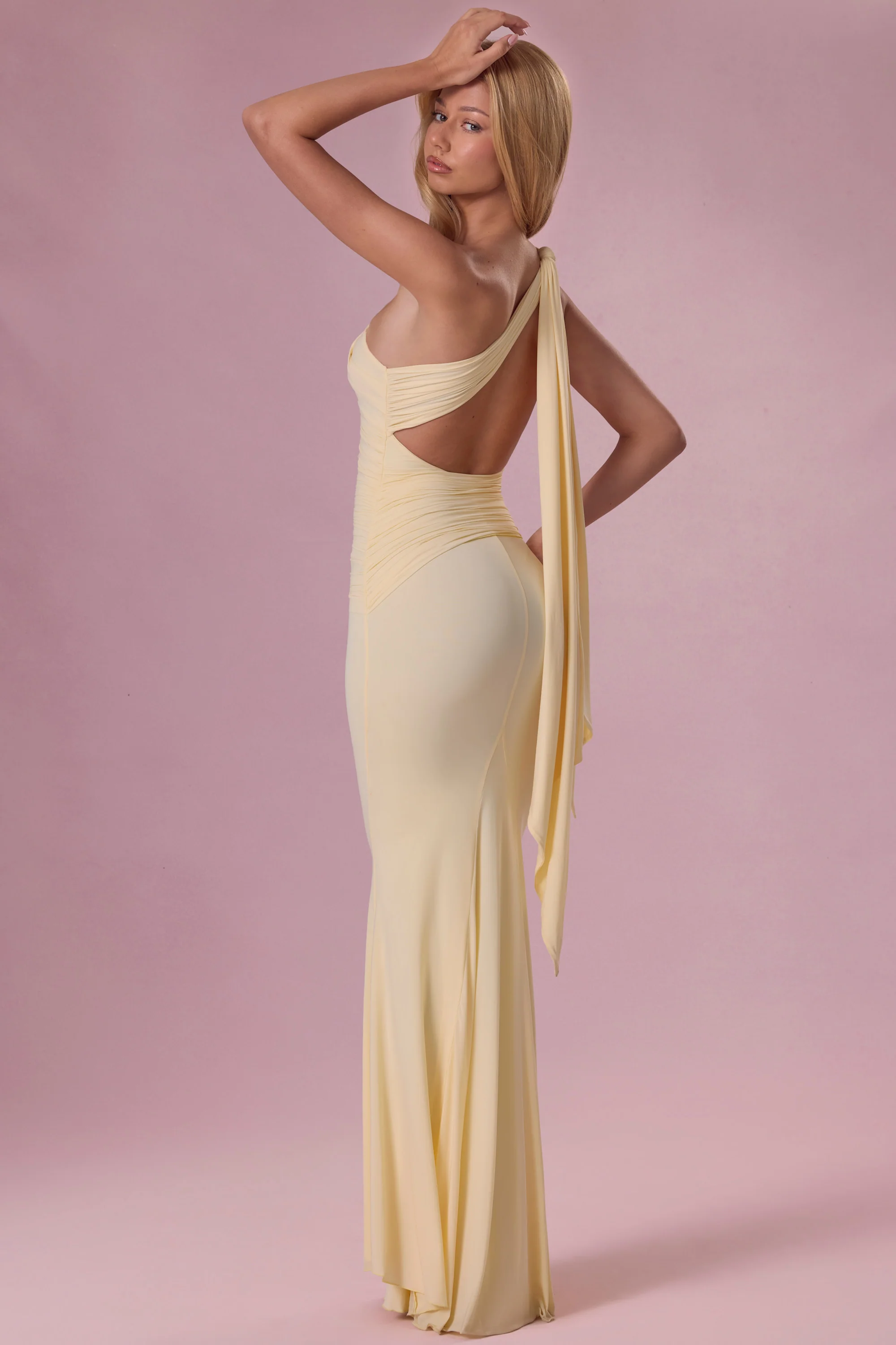 Jersey Bridesmaid Dress in Butter Yellow - Image 2
