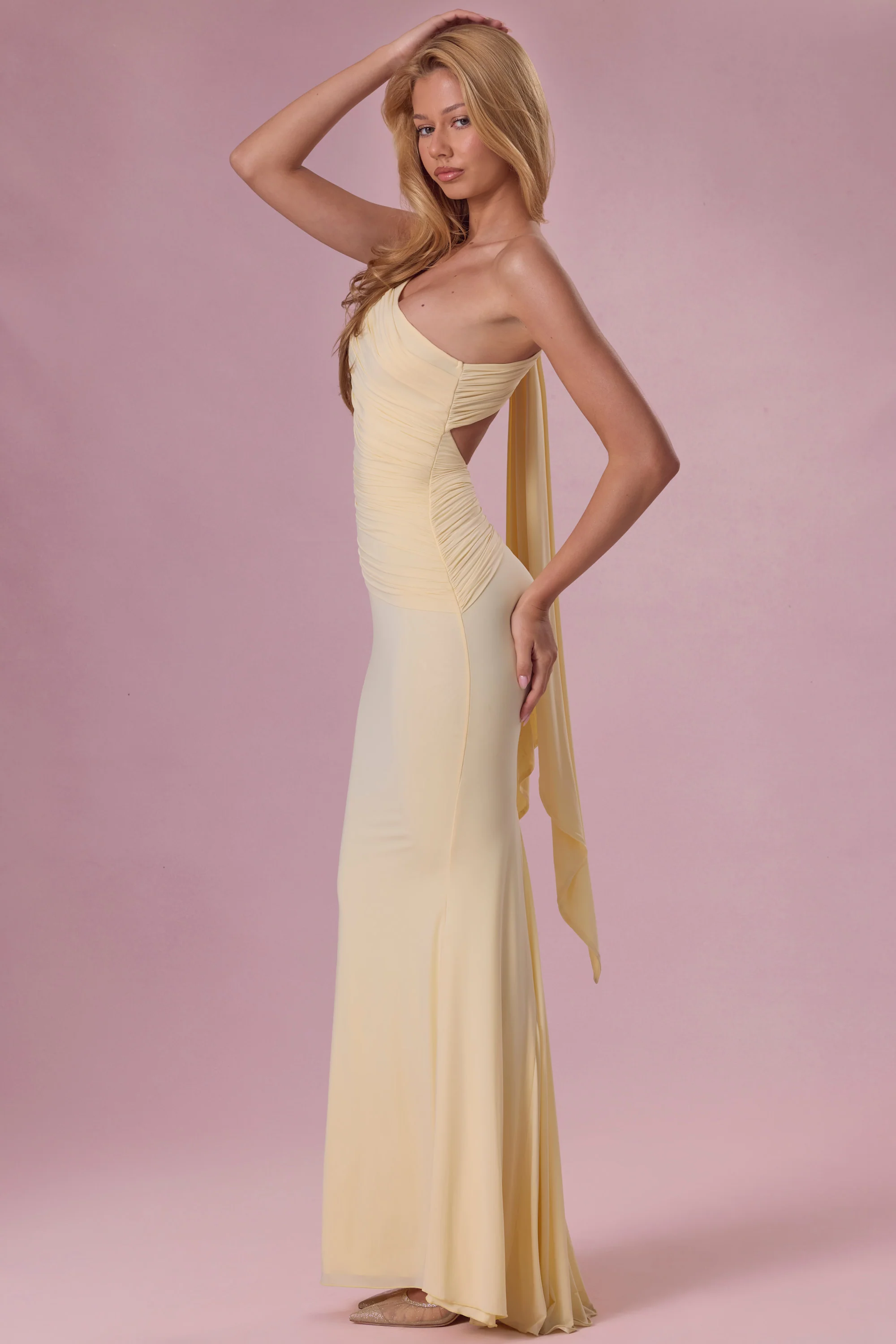 Jersey Bridesmaid Dress in Butter Yellow - Image 3