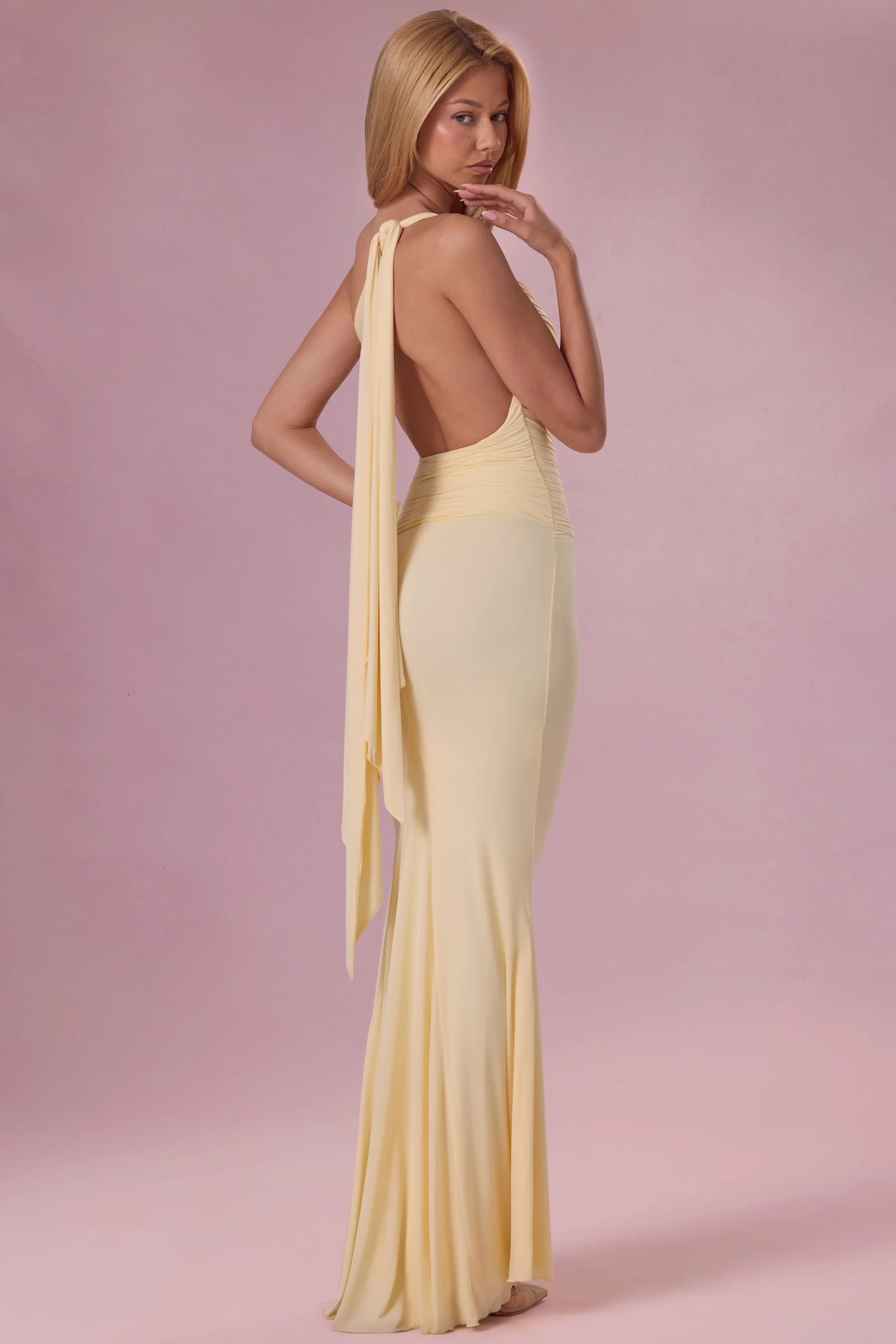 Jersey Bridesmaid Dress in Butter Yellow - Image 7