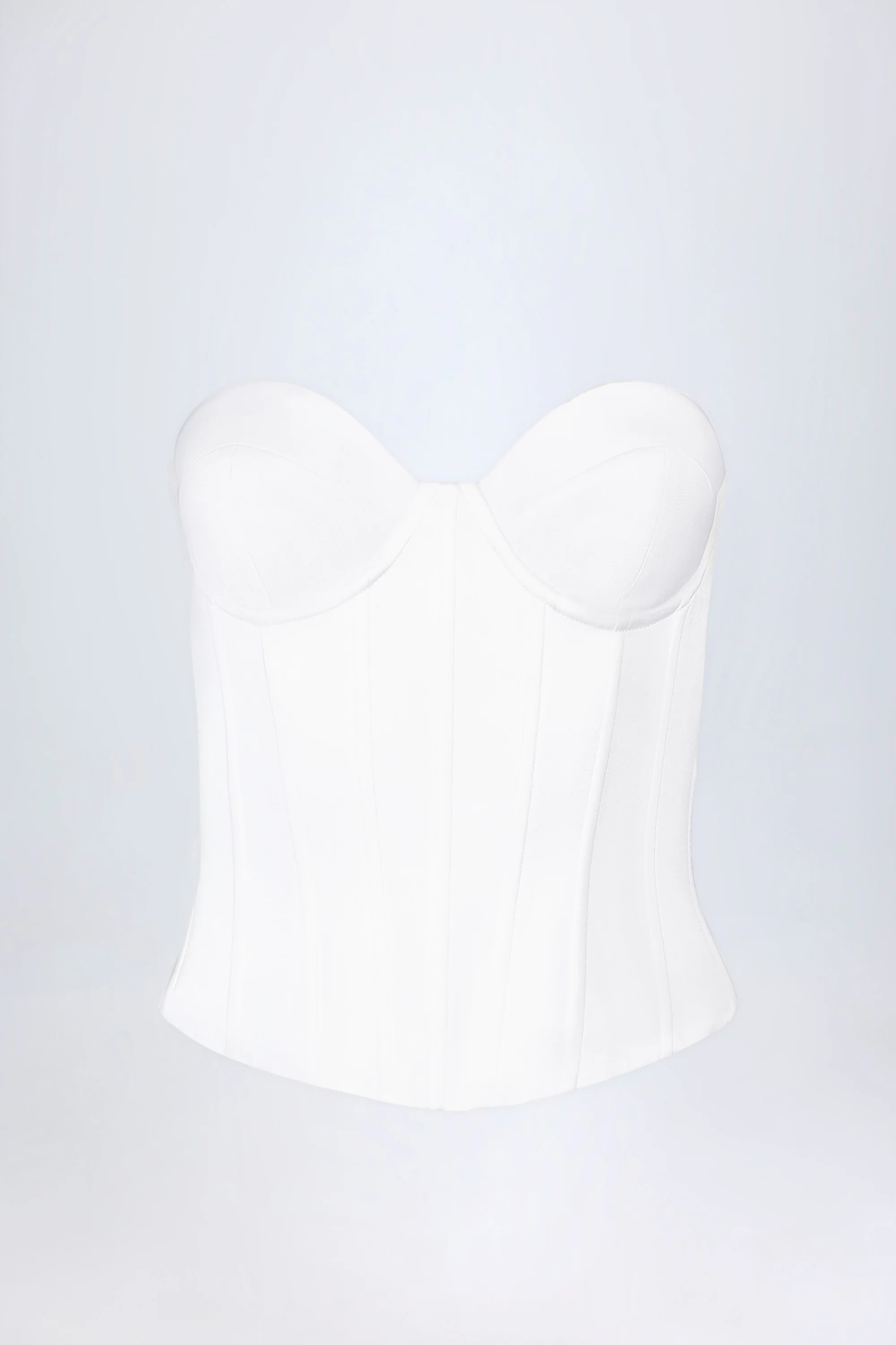 Lace-Up Corset Top in White - Image 5