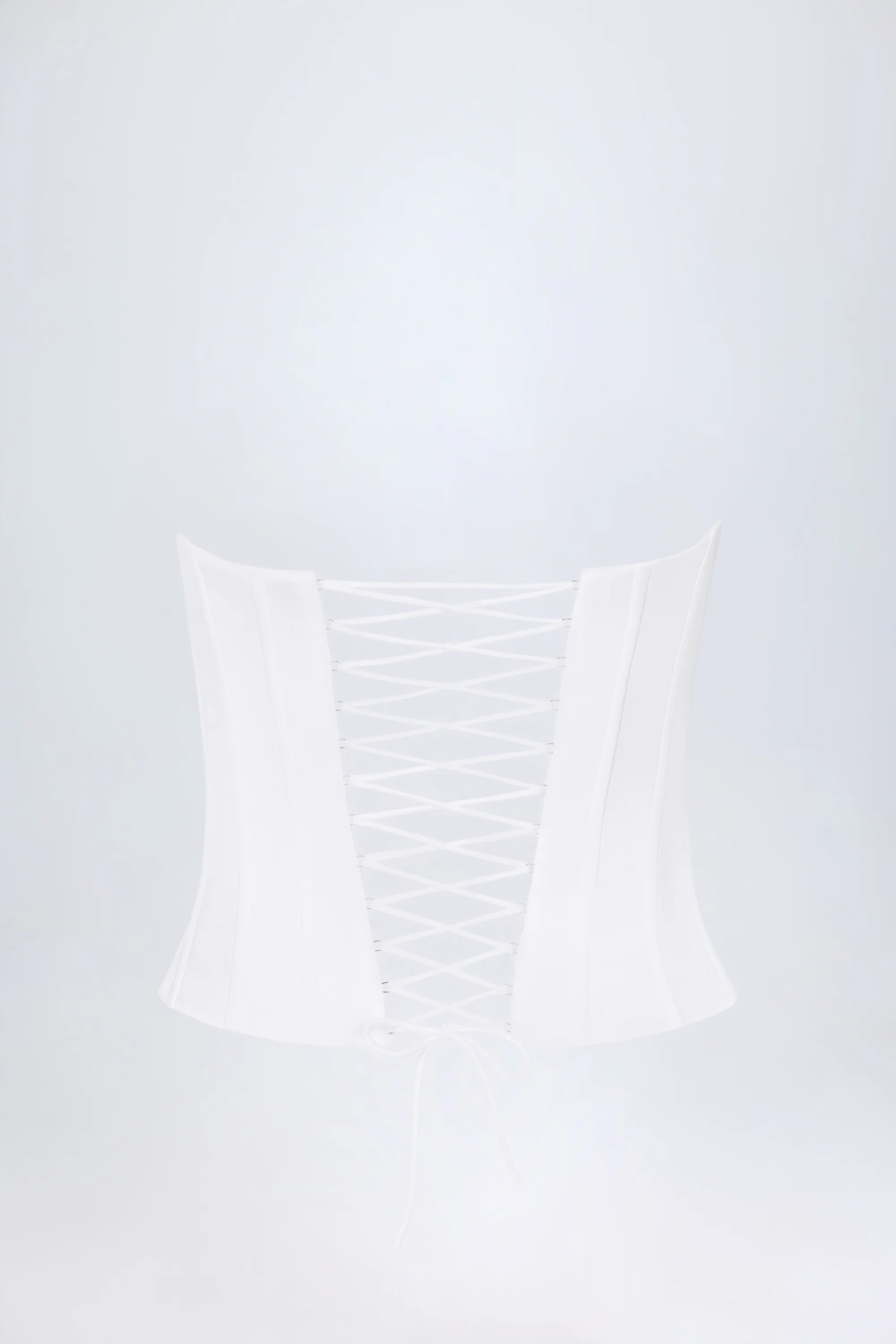 Lace-Up Corset Top in White - Image 6