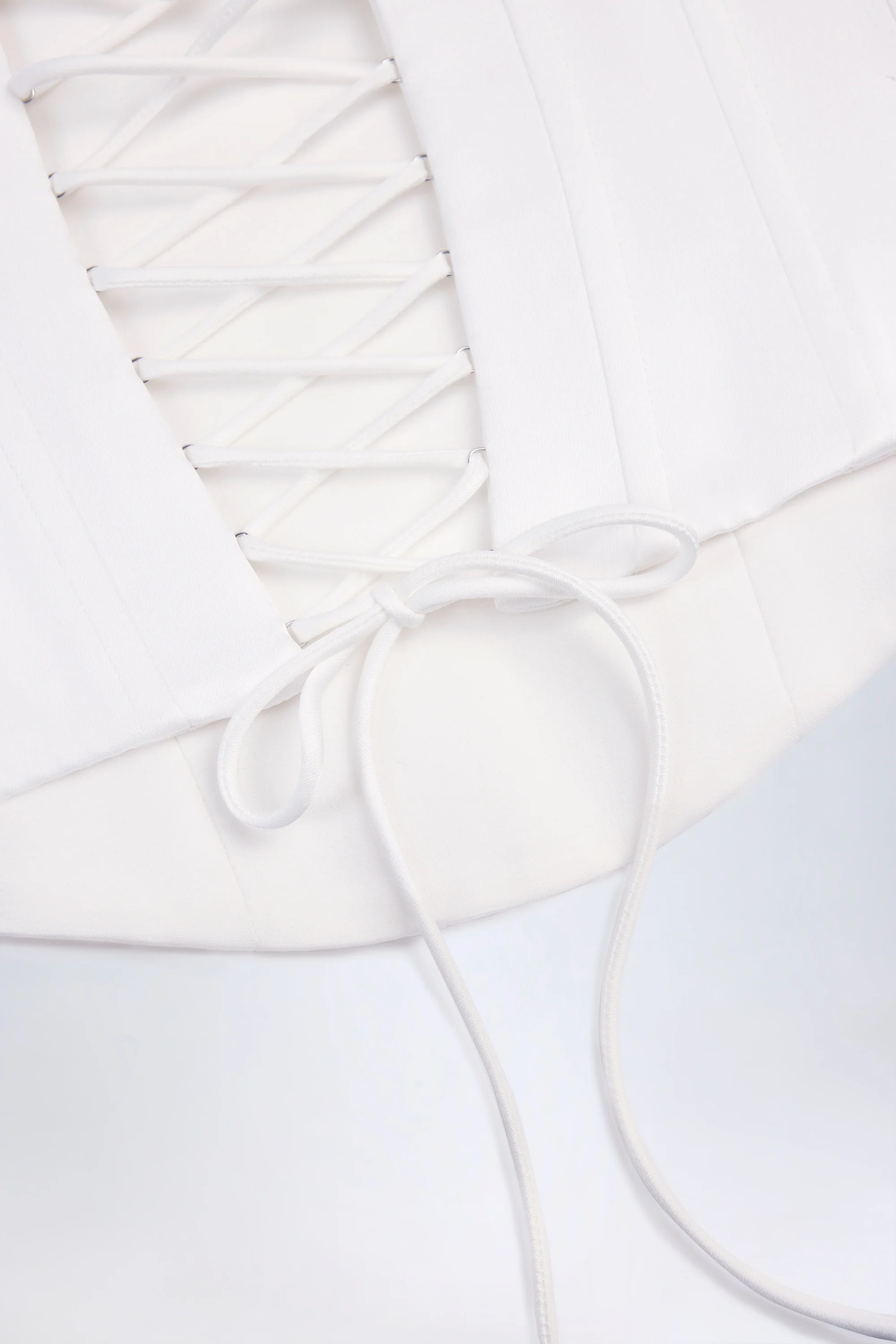 Lace-Up Corset Top in White - Image 7