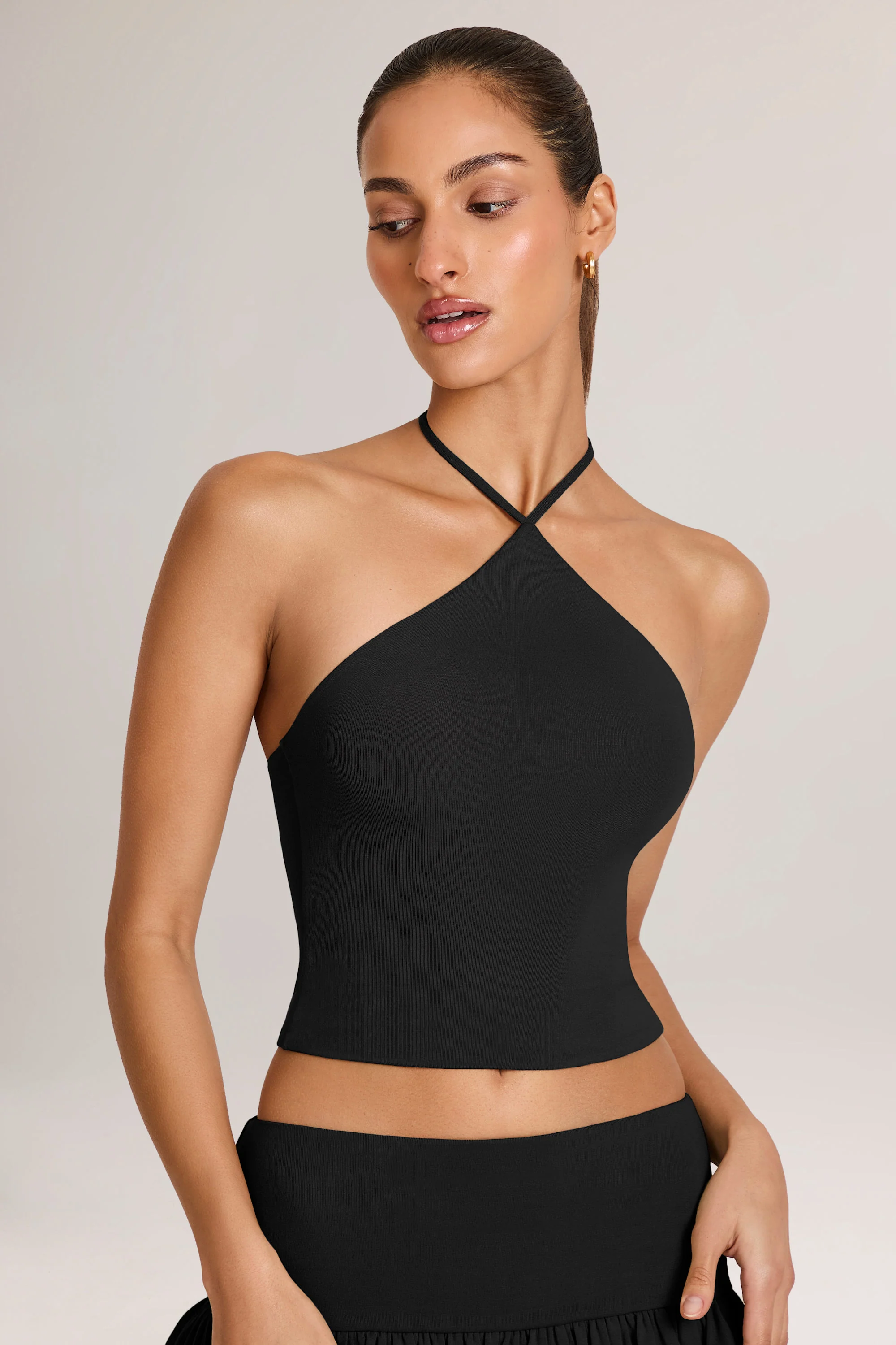Modal Halterneck Top in Black - Image 4