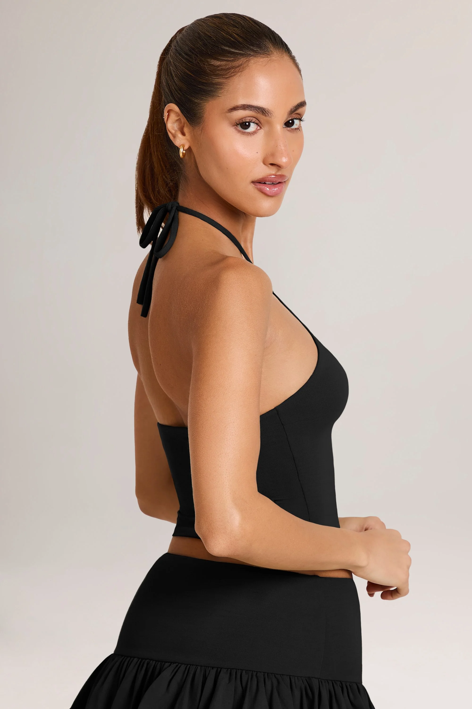 Modal Halterneck Top in Black - Image 6