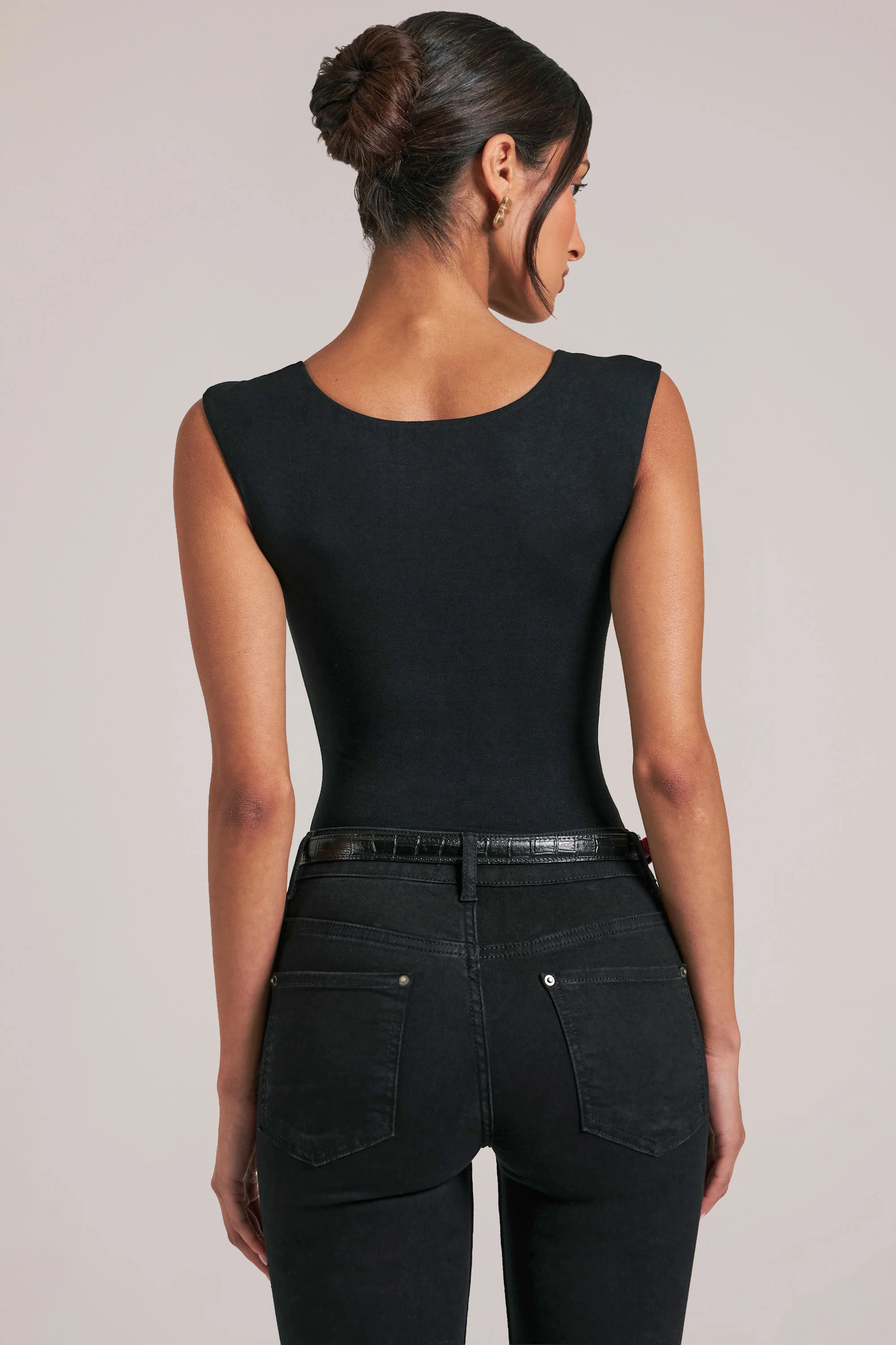 Sweetheart-Neck Bodysuit in Black - Image 2