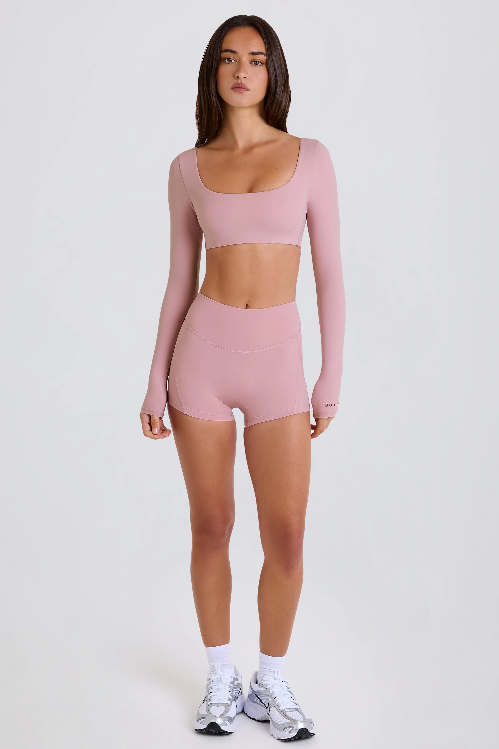 High-Waist Mini Shorts in Mauve - Image 5