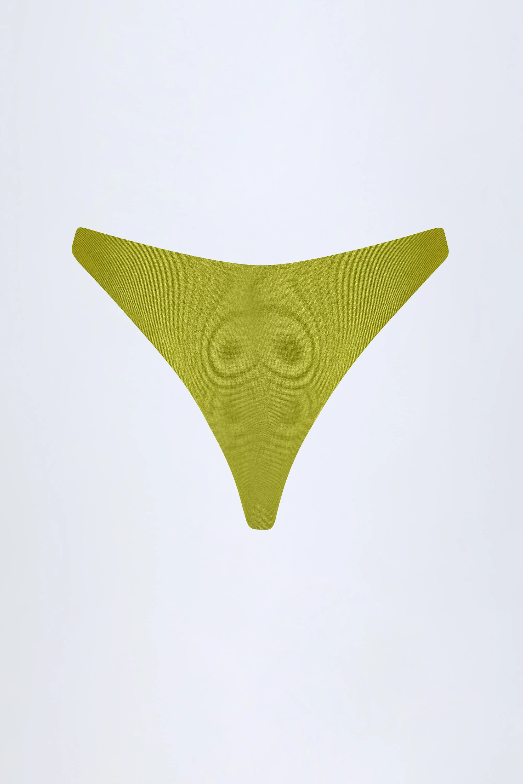 Bead-Embellished Cheeky Bikini Bottoms in Olive Green - Image 4