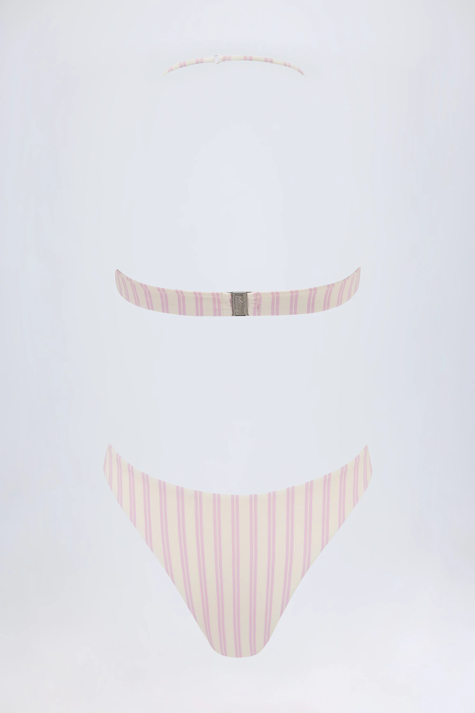 Cut-Out Halterneck Swimsuit in Mauve - Image 3