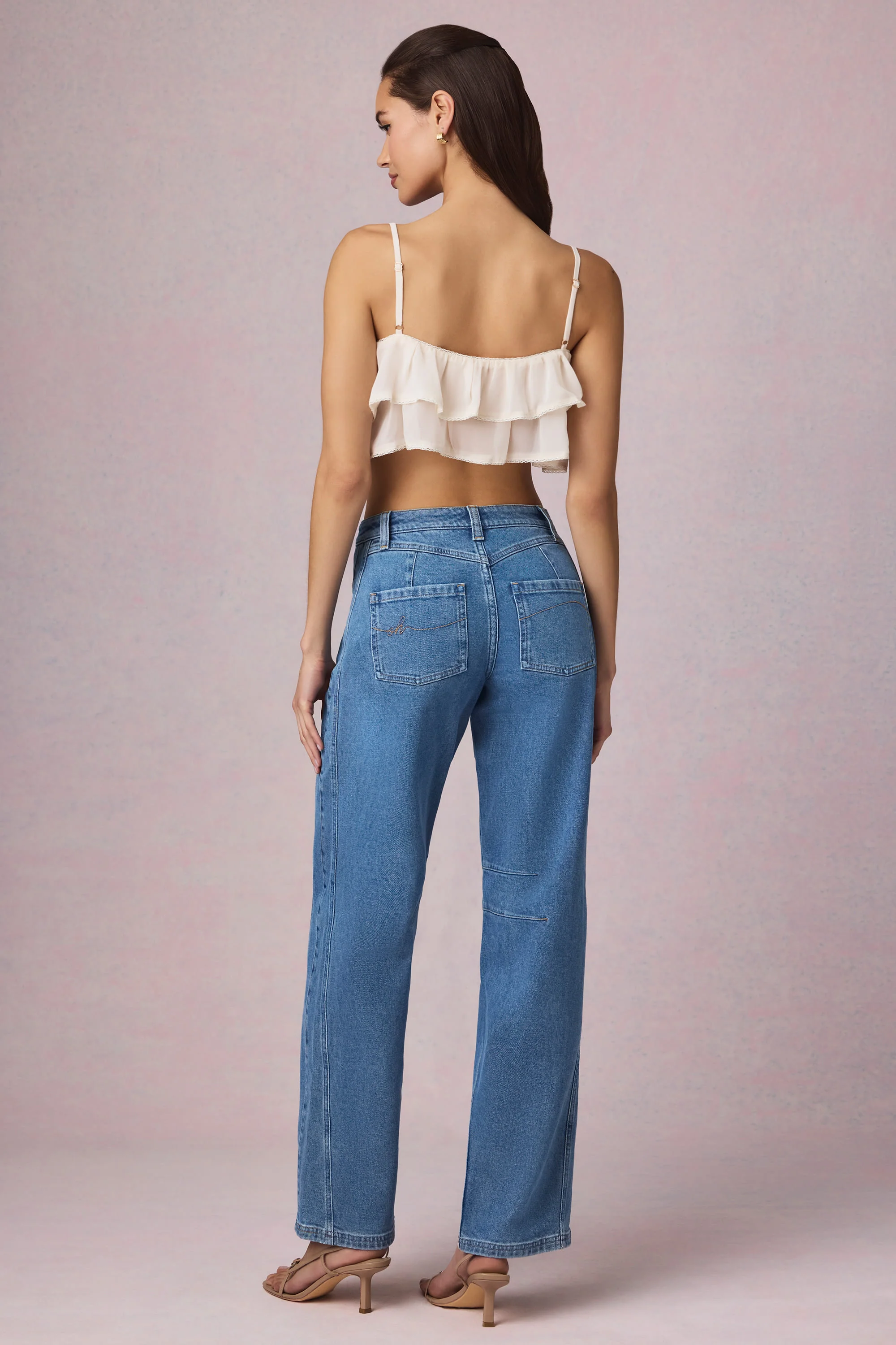 Mid-Rise Barrel-Leg Jeans in Mid-Blue Wash - Image 3