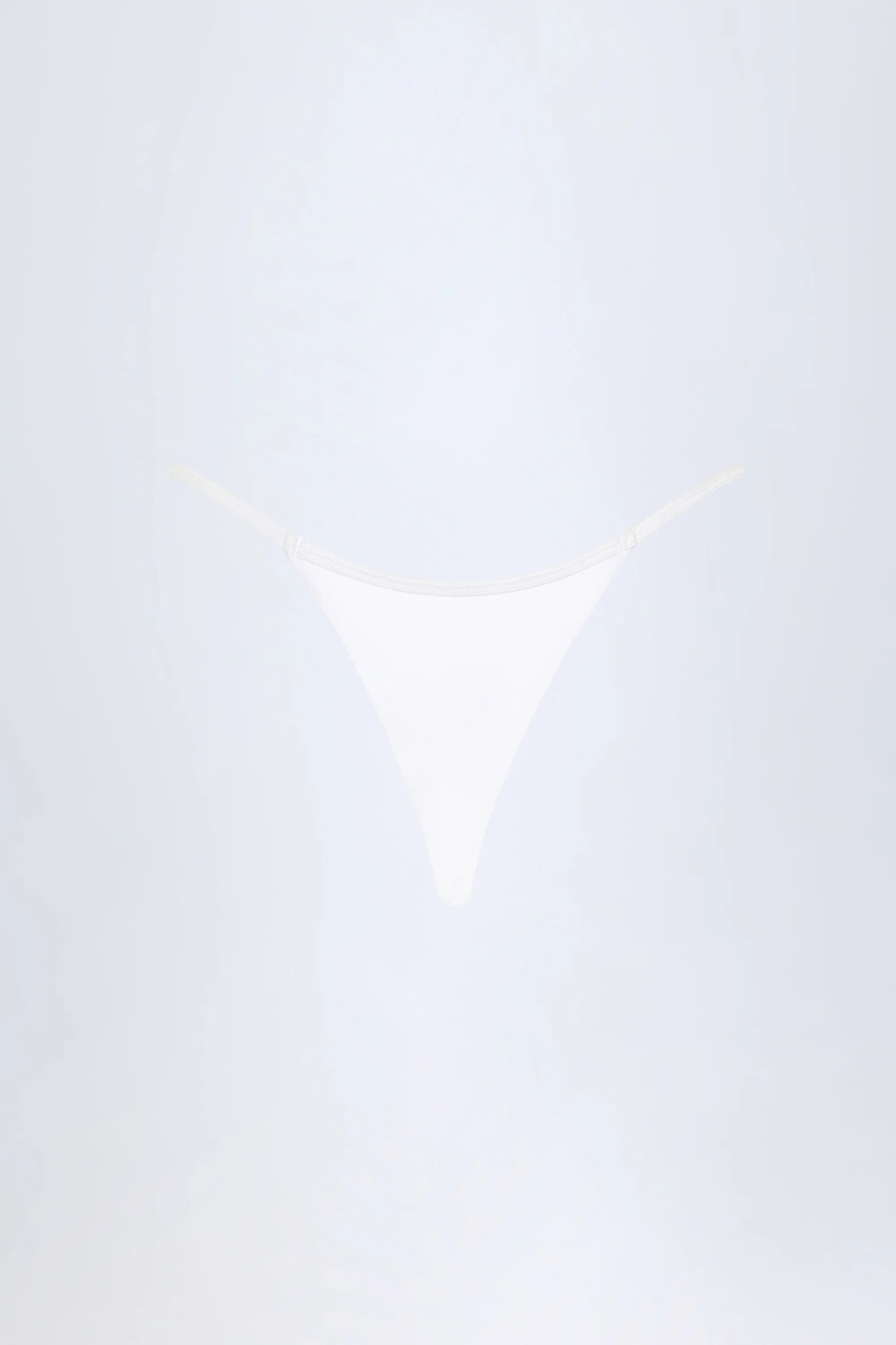 Charm-Detail Thong Bikini Bottoms in White - Image 4