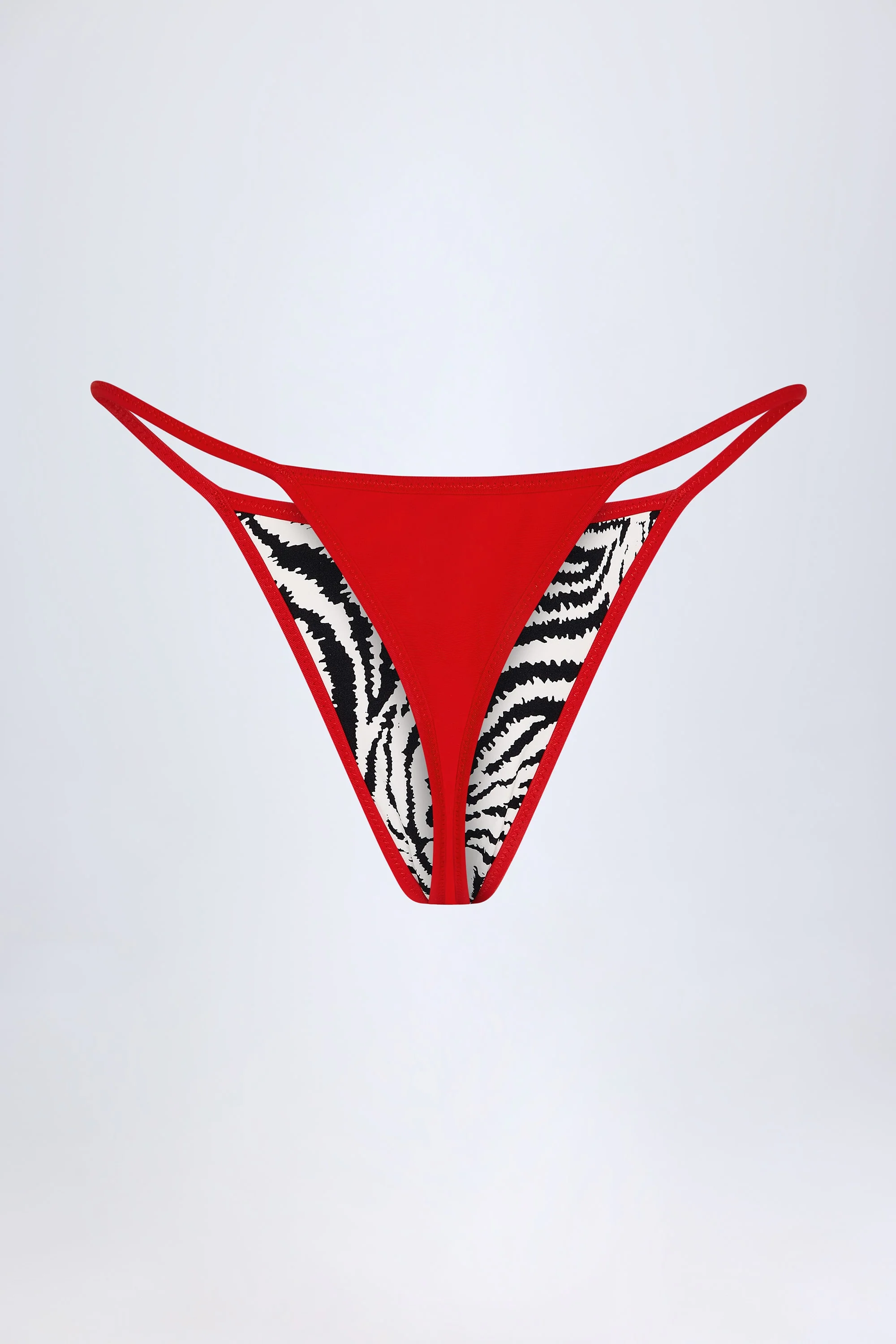 Thong Bikini Bottoms in Zebra Print - Image 10