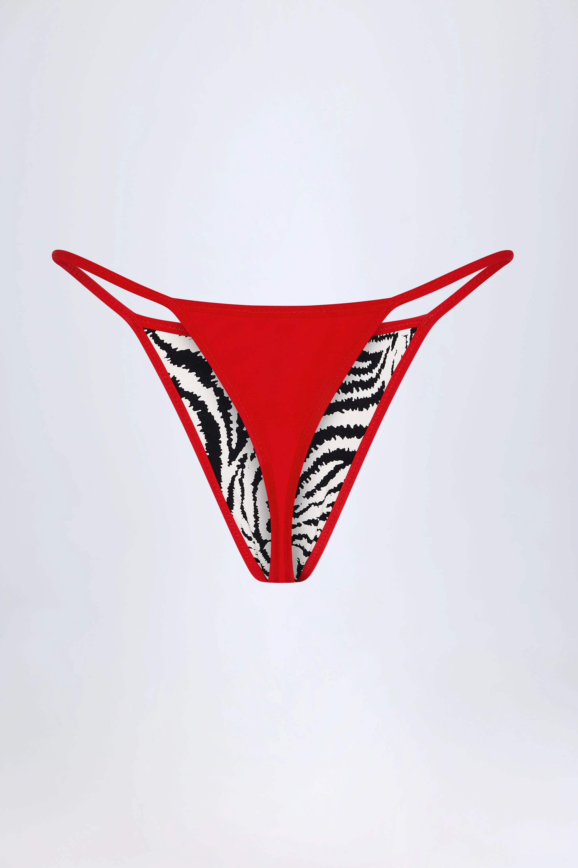 Thong Bikini Bottoms in Zebra Print - Image 6