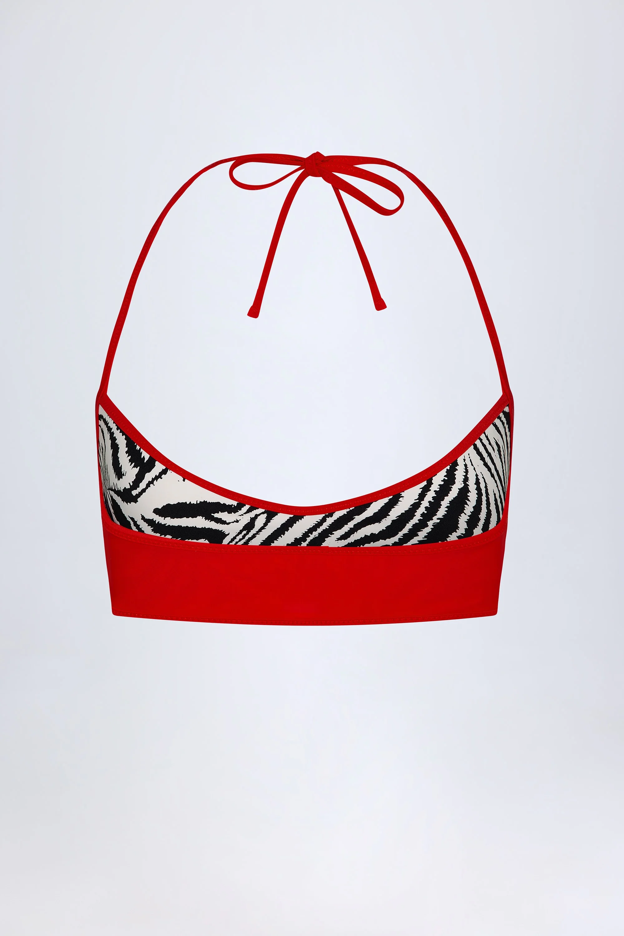 Reversible Halterneck Bikini Top in Zebra Print - Image 7