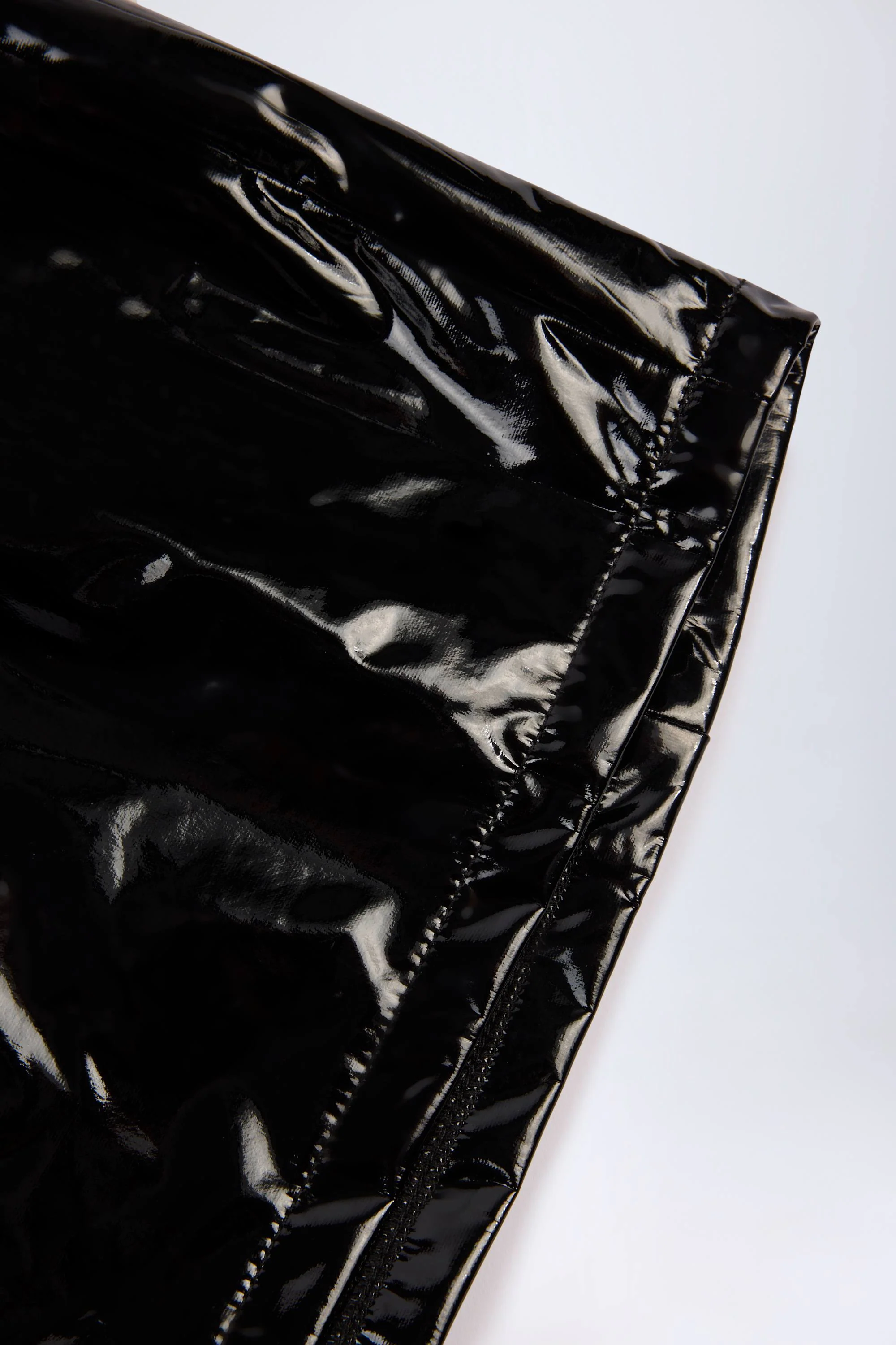 Vinyl Corset Mini Dress in Black - Image 7