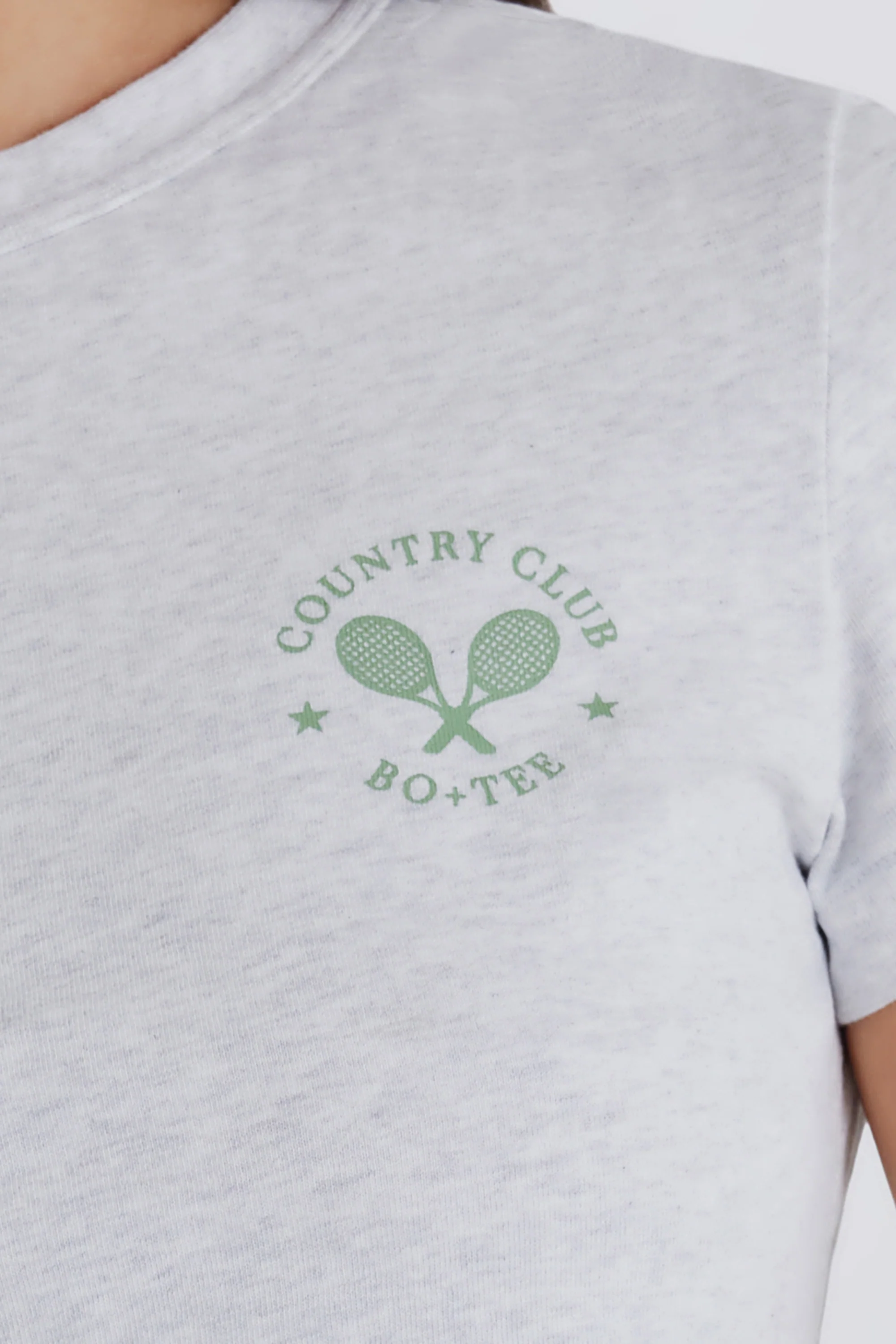 Cropped Graphic T-Shirt in Grey Marl - Image 5
