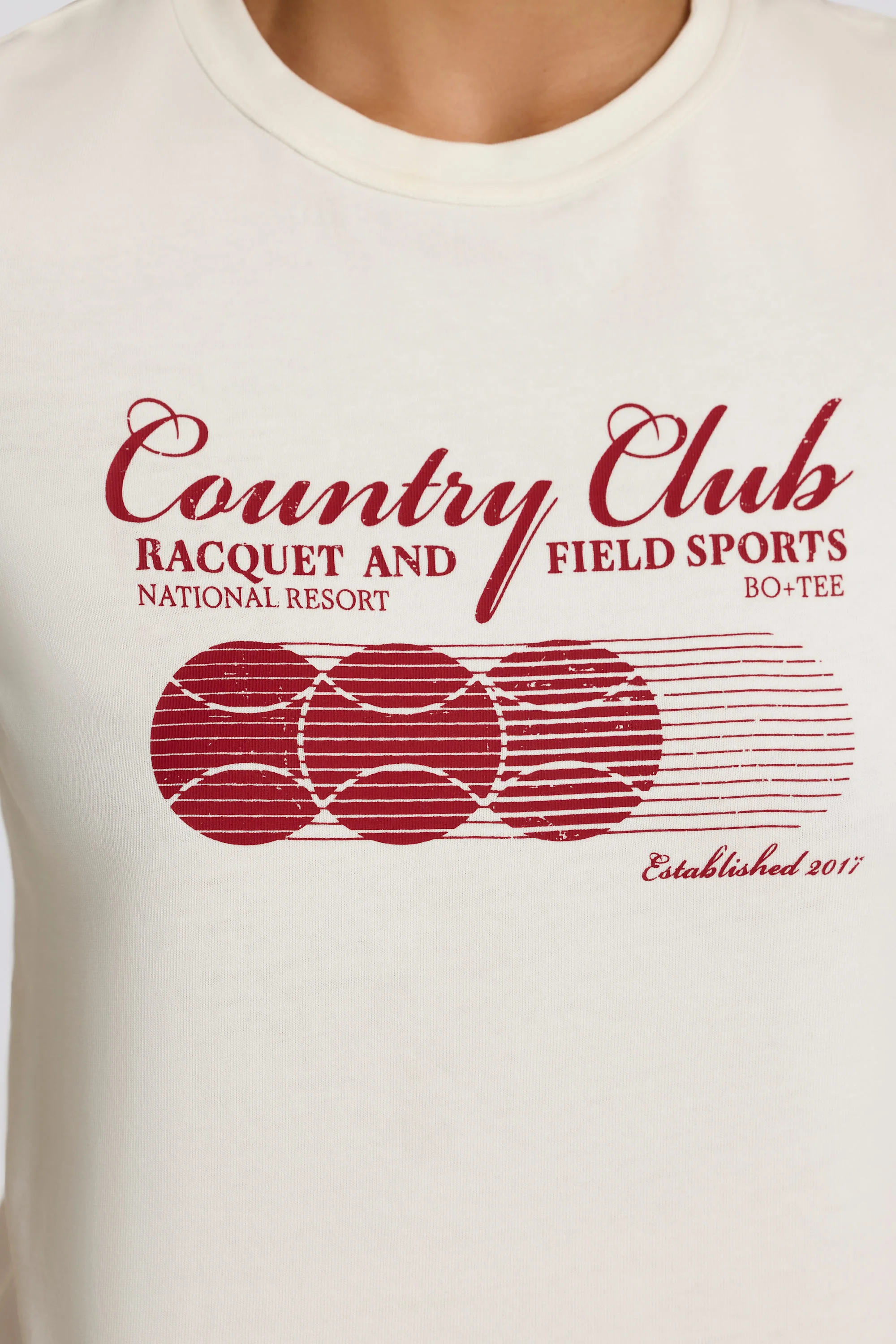 Cropped Graphic T-Shirt in Ivory - Image 4