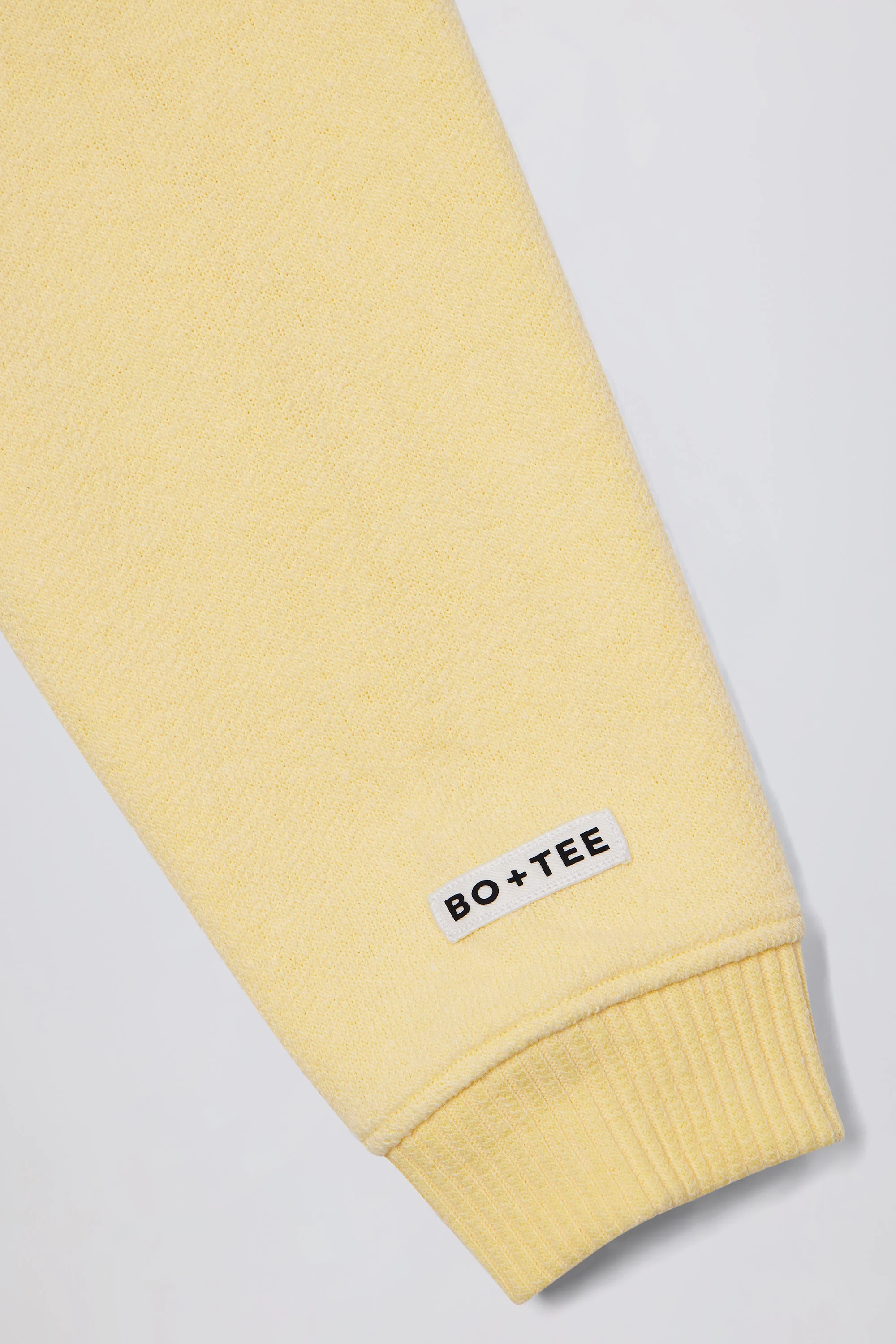 Terry Cotton Zip-Up Cropped Hoodie in Lemon - Image 6