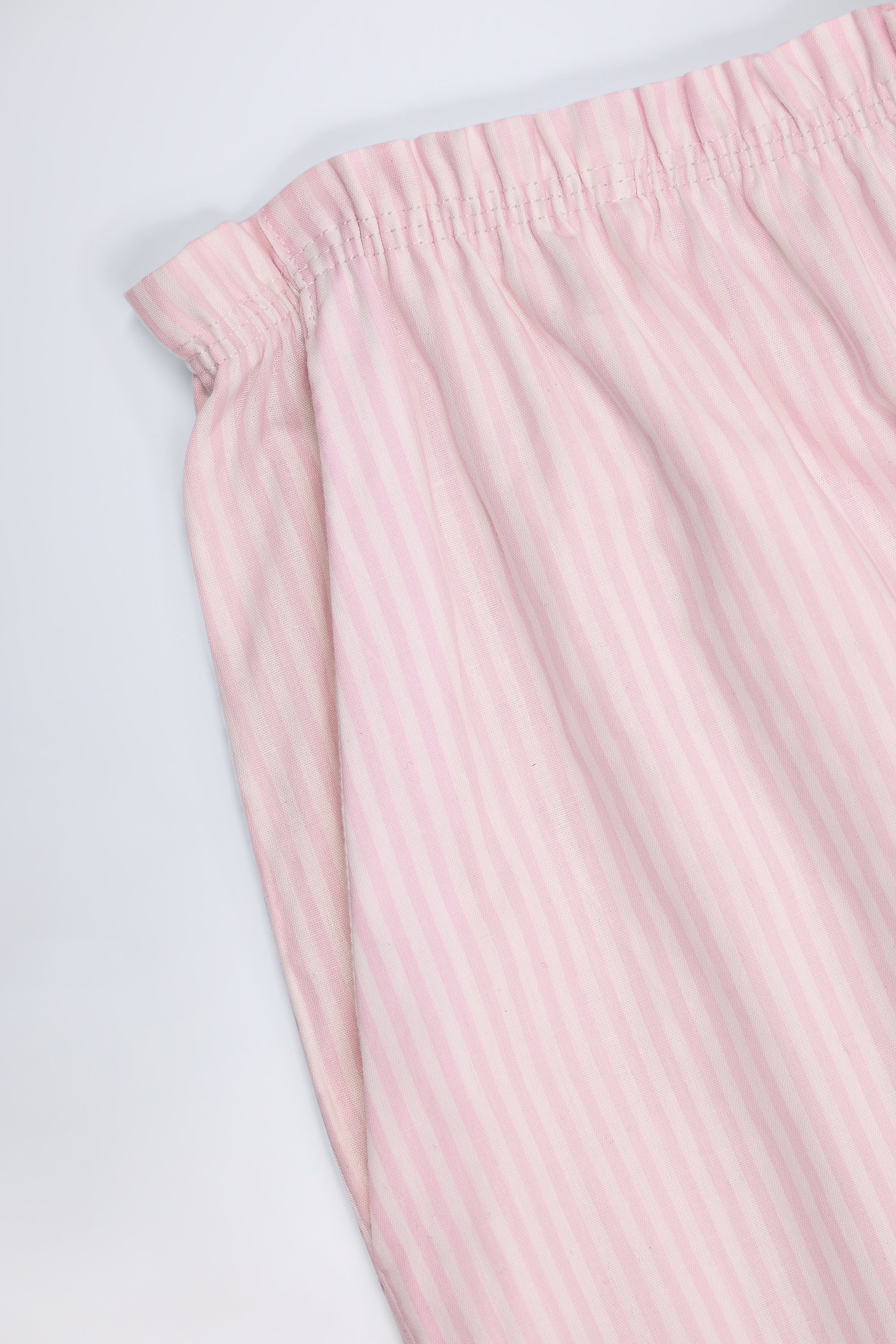 Wide-Leg Cotton-Poplin Trousers in Pink White Stripe - Image 7