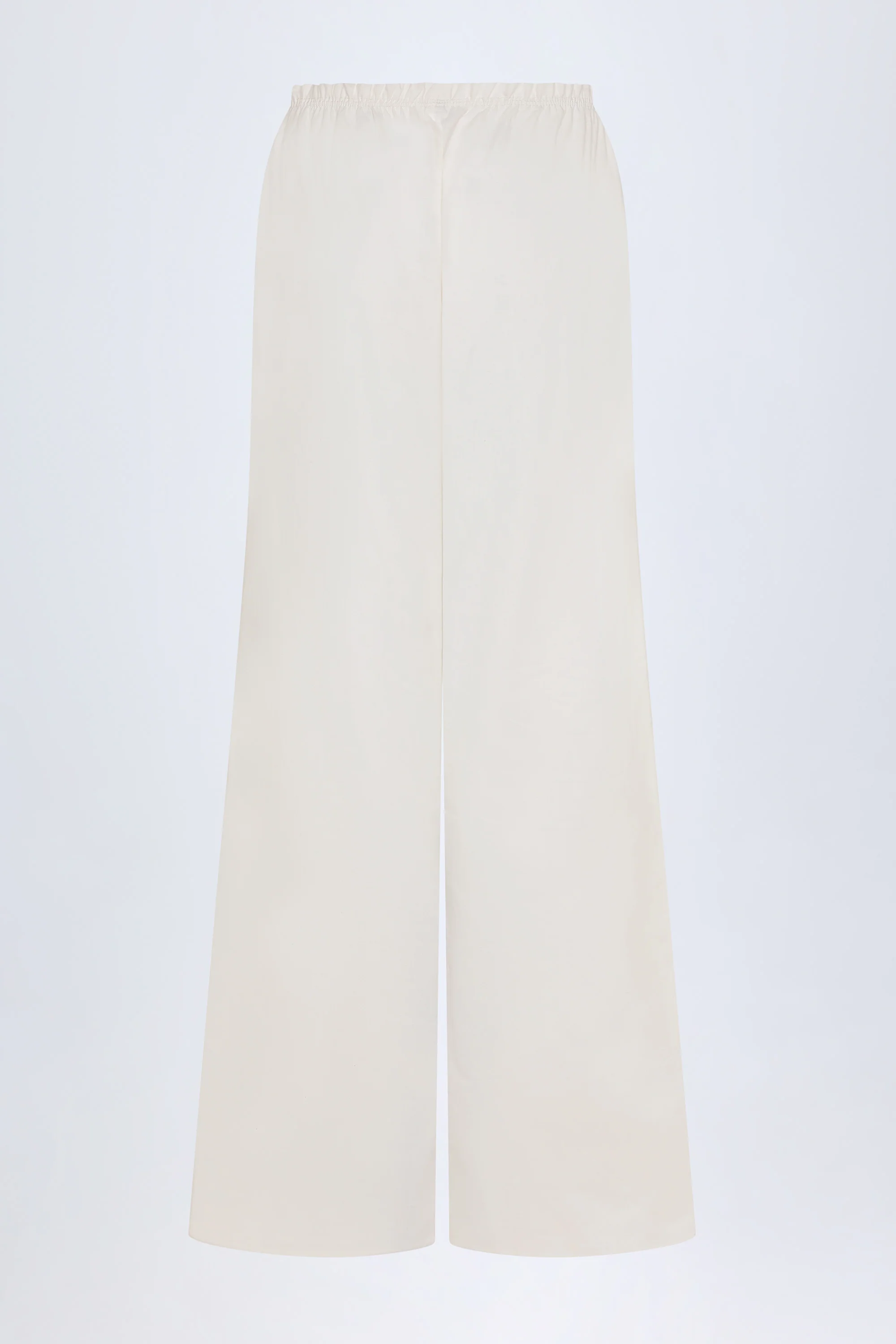 Wide-Leg Cotton-Poplin Trousers in White - Image 3
