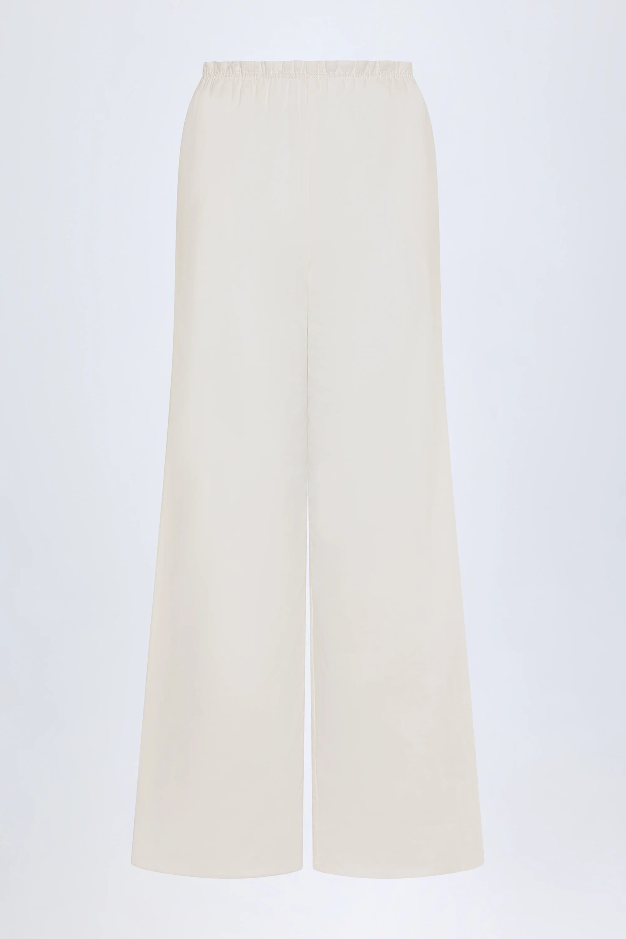 Wide-Leg Cotton-Poplin Trousers in White - Image 4