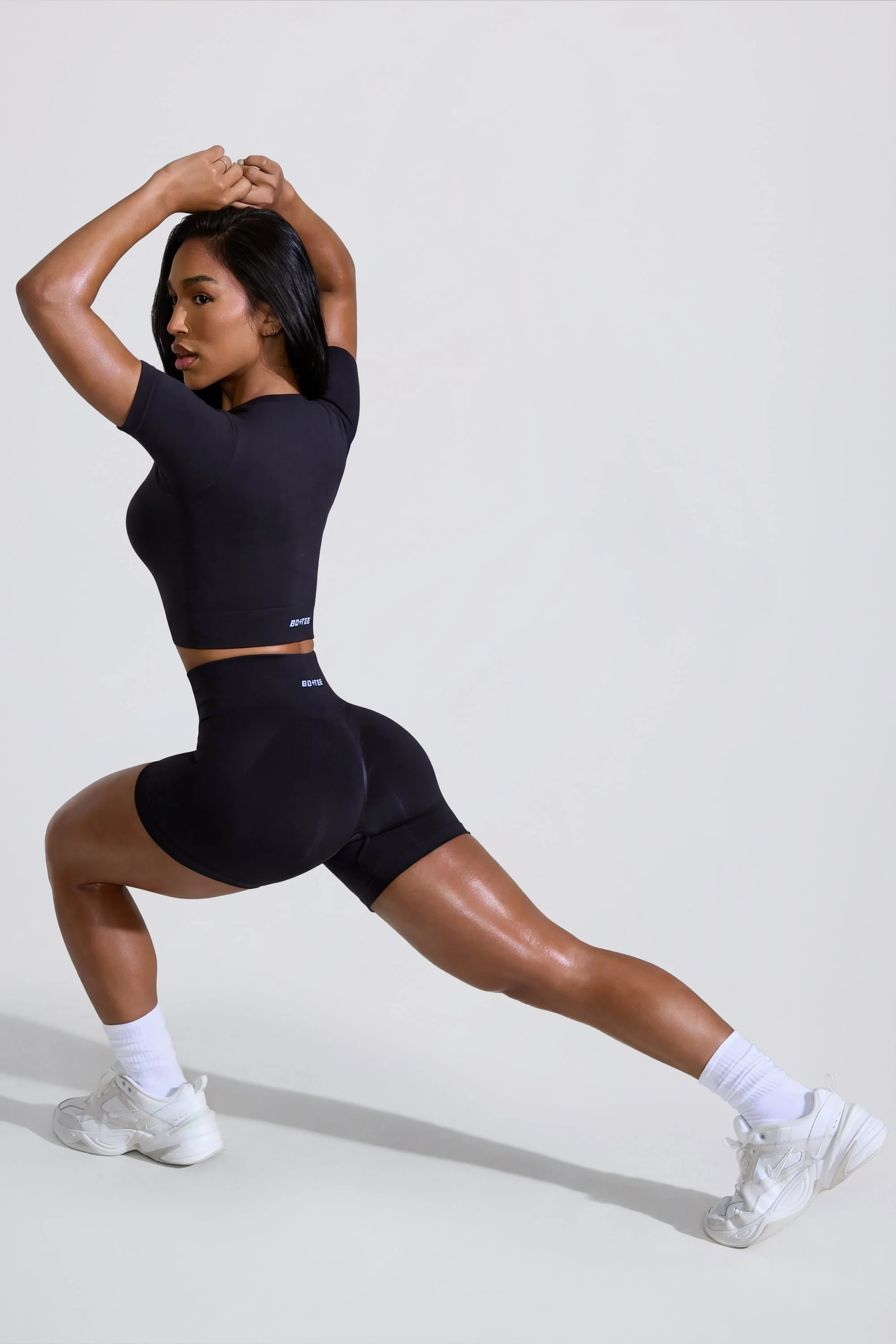 High Waist Define Luxe Mini Shorts in Black - Image 8