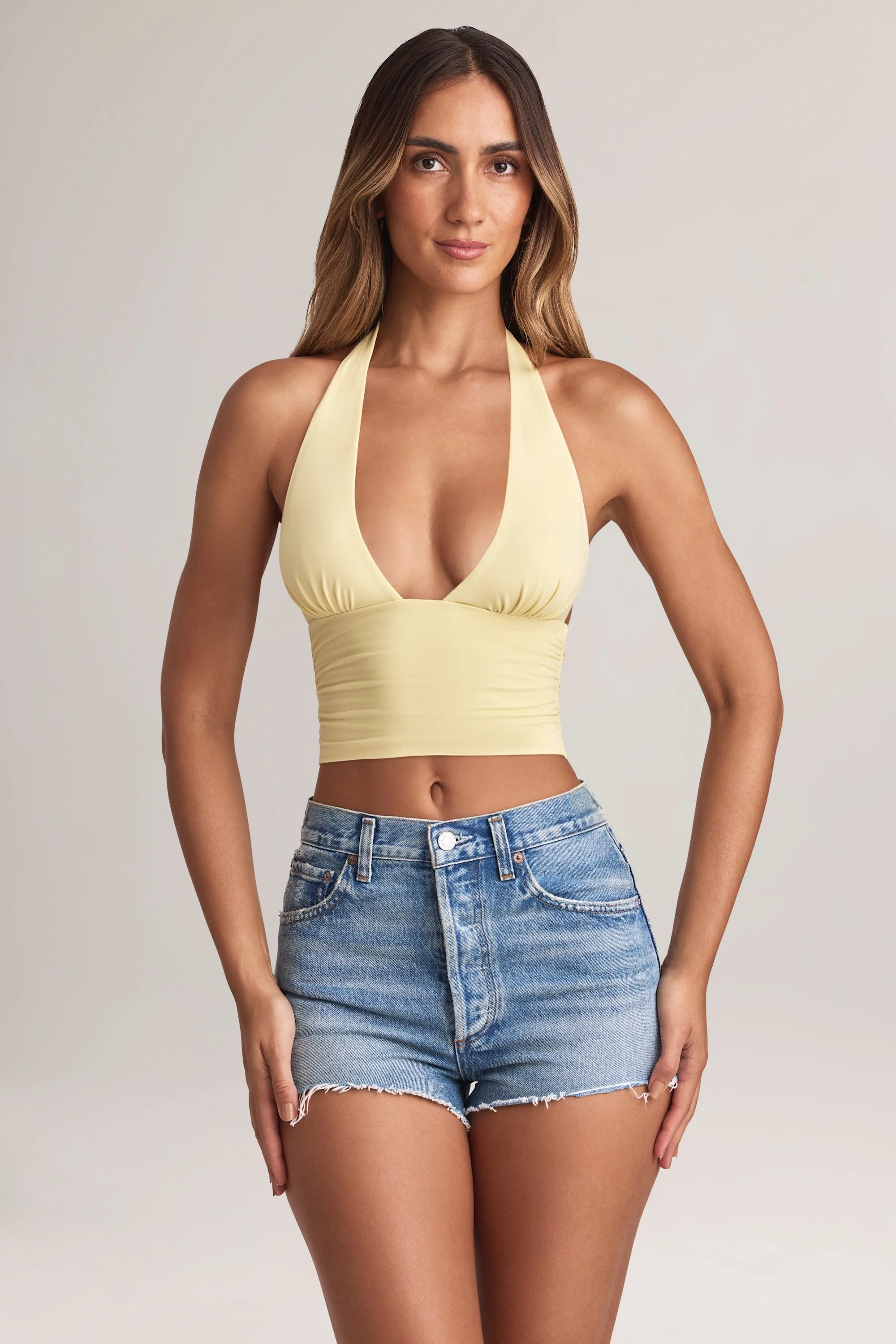 Modal Halterneck Top in Lemon Sherbet - Image 5