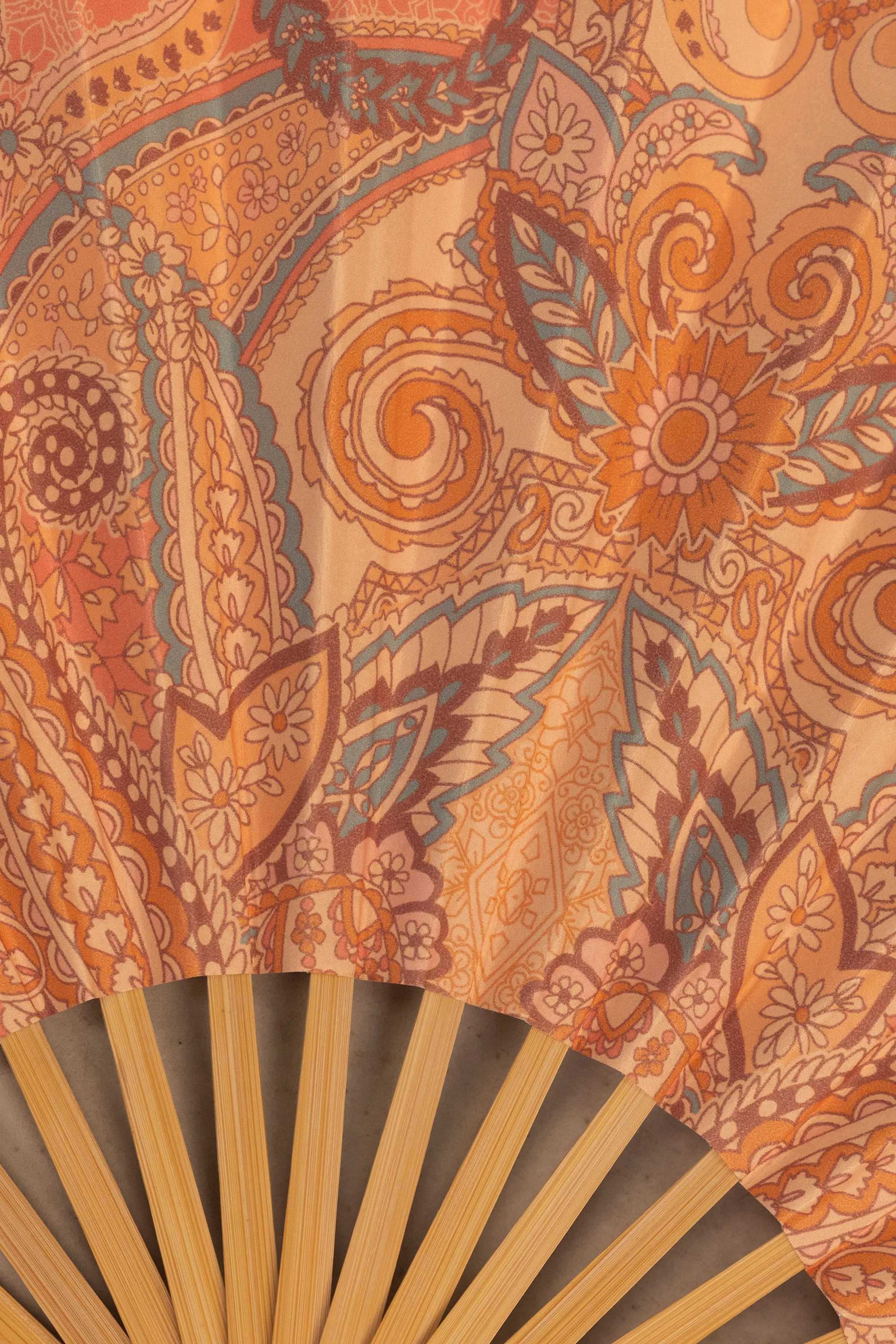 Folding Hand Fan in Paisley Print - Image 4
