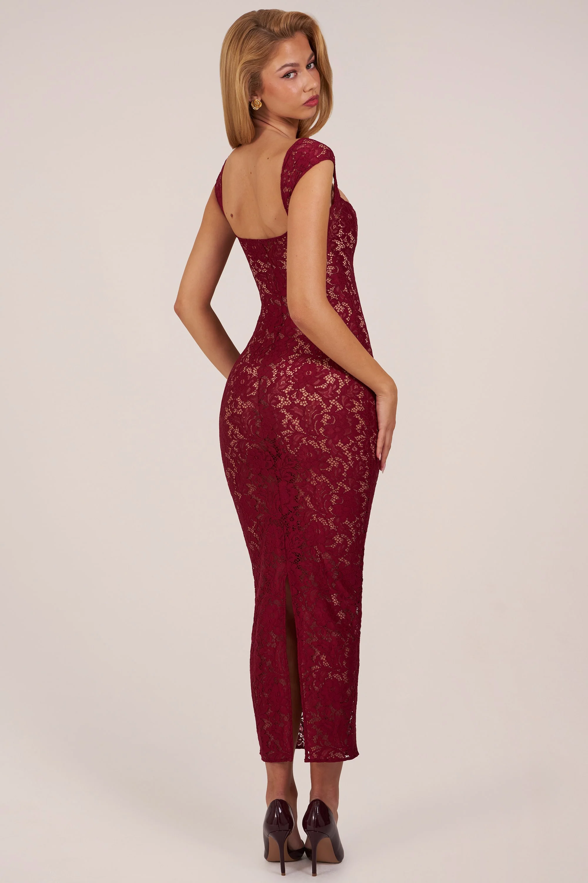 Sweetheart-Neck Maxi Dress in Cherry Red - Image 2