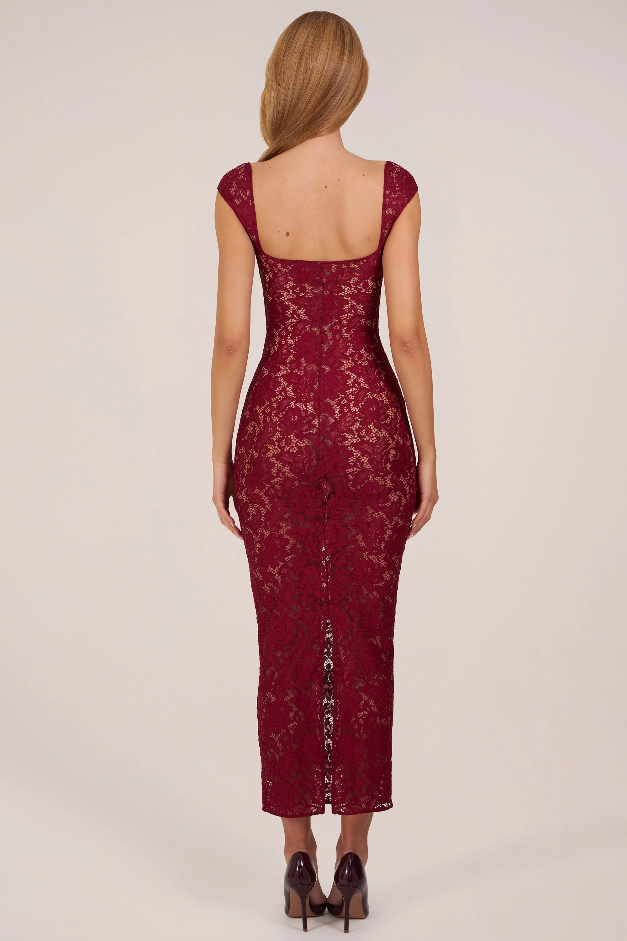 Sweetheart-Neck Maxi Dress in Cherry Red - Image 6