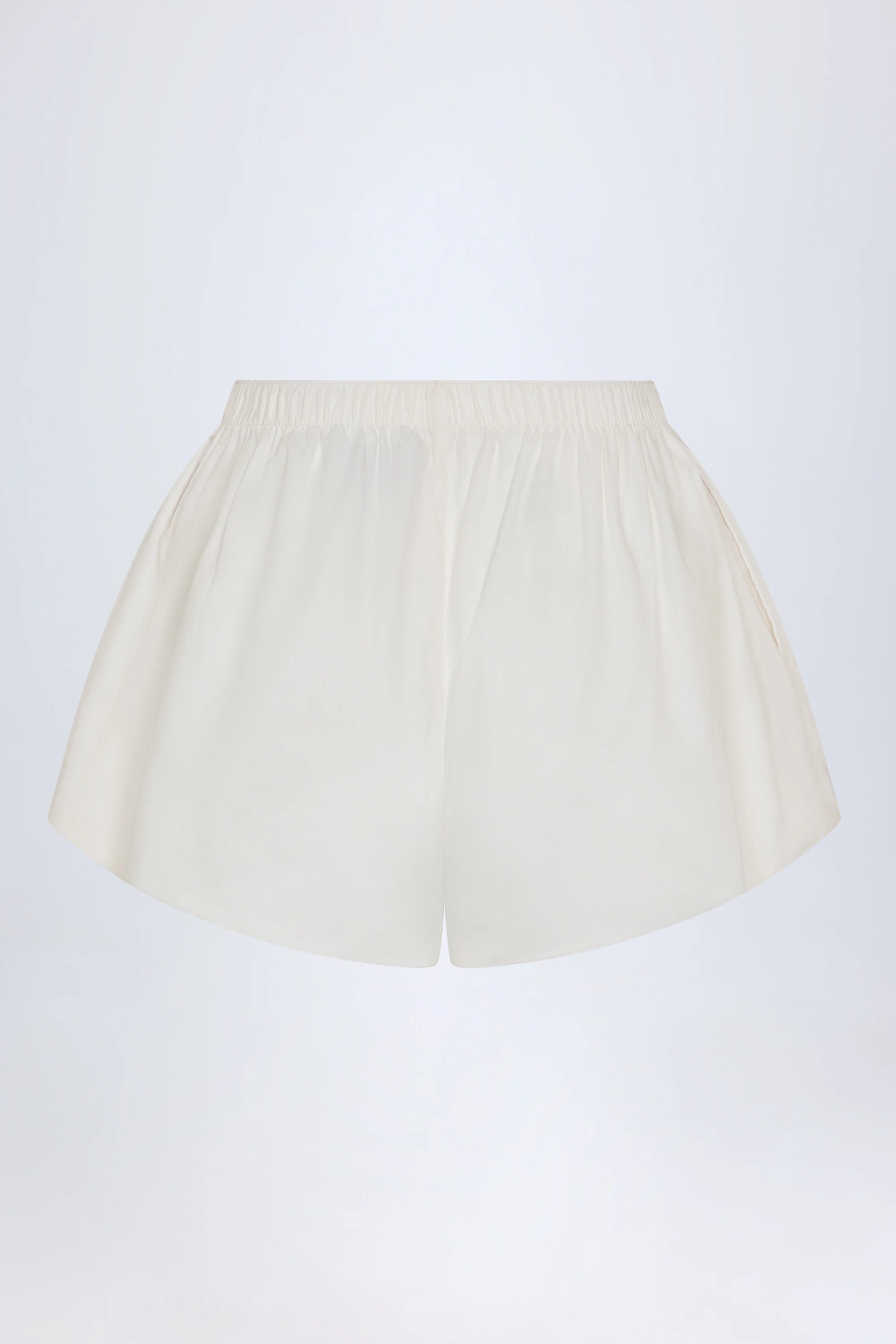 Tie-Front Cotton-Poplin Shorts in White - Image 4