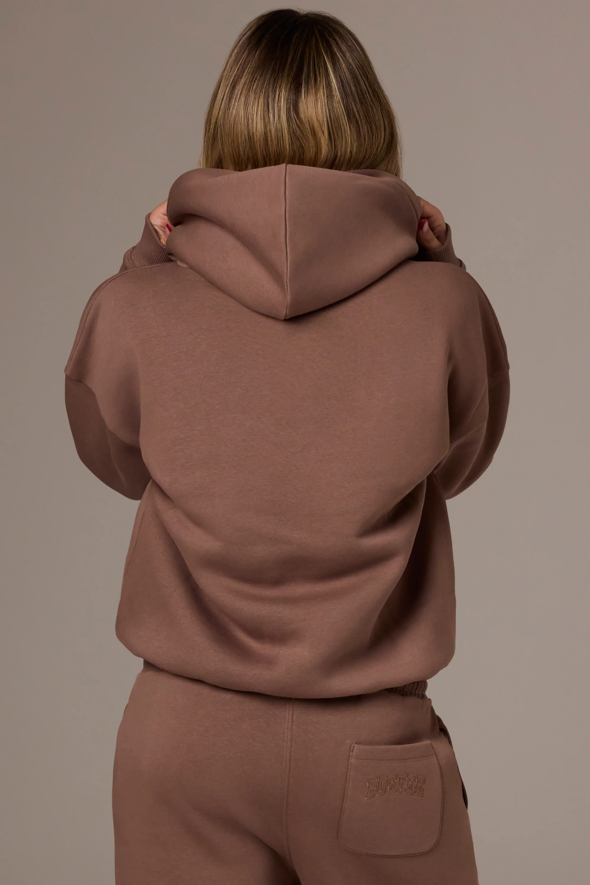 Embroidered Oversized Hoodie in Cocoa - Image 2
