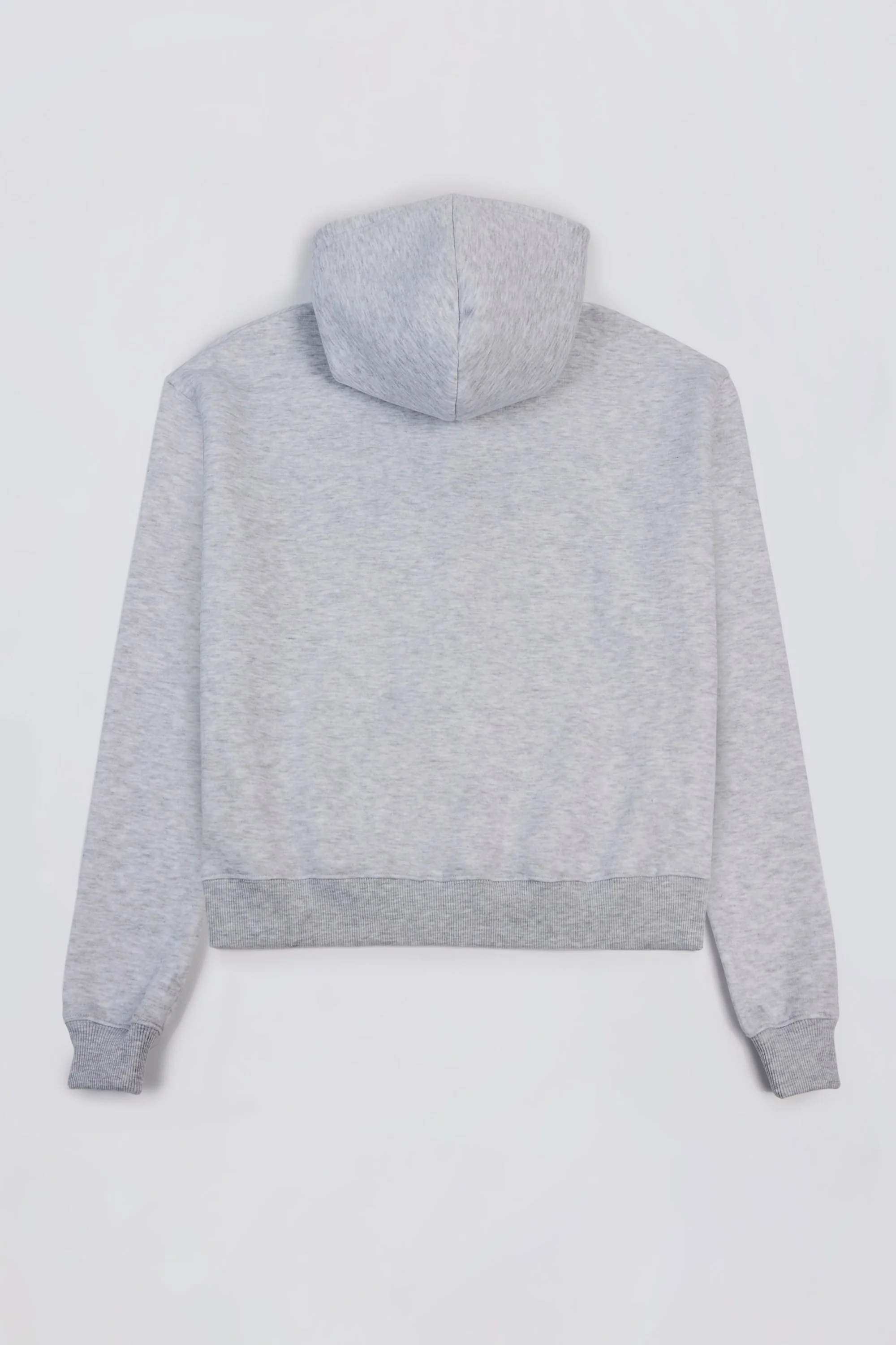 Embroidered Oversized Hoodie in Grey Marl - Image 5