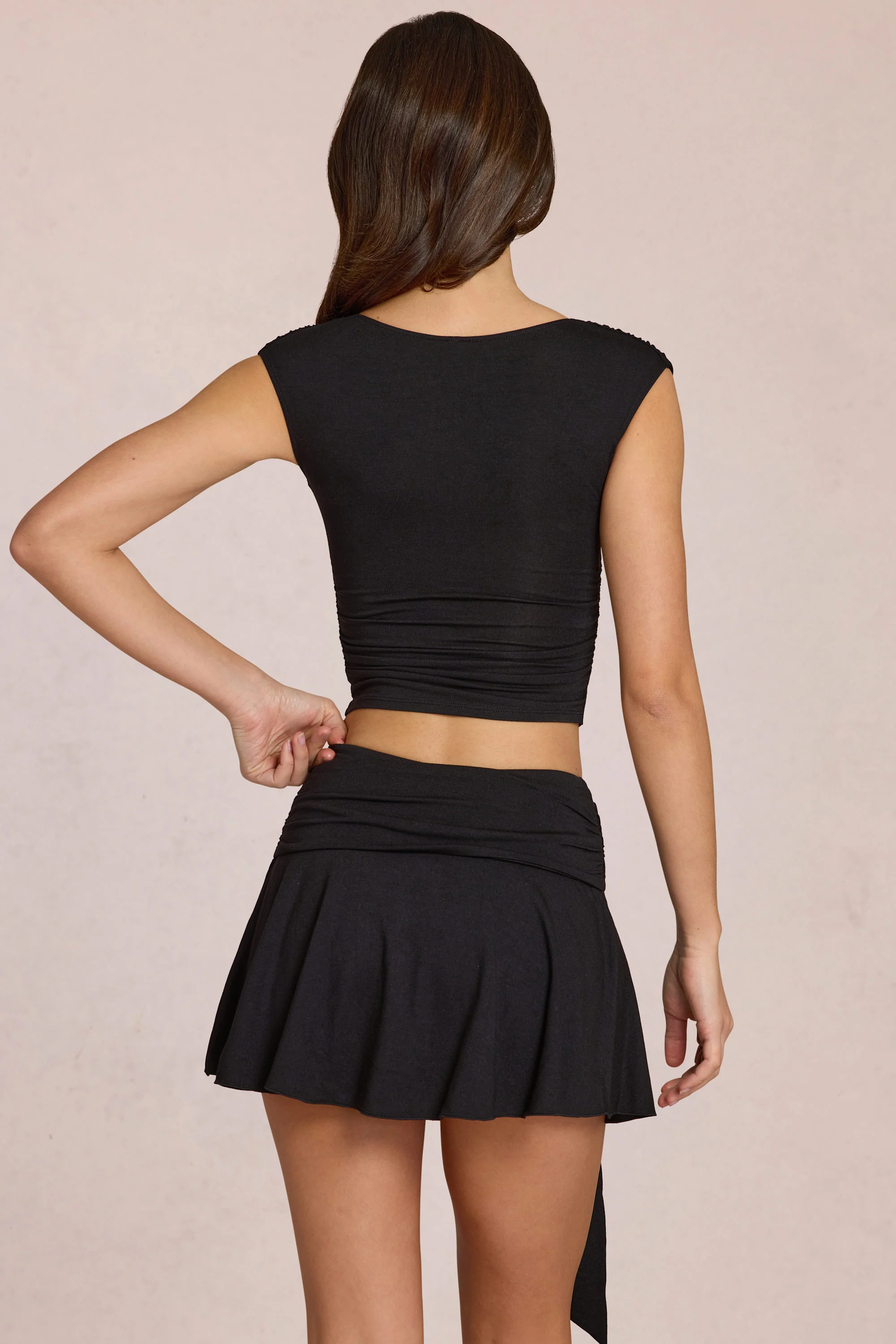 Mid-Rise Skort in Black - Image 6