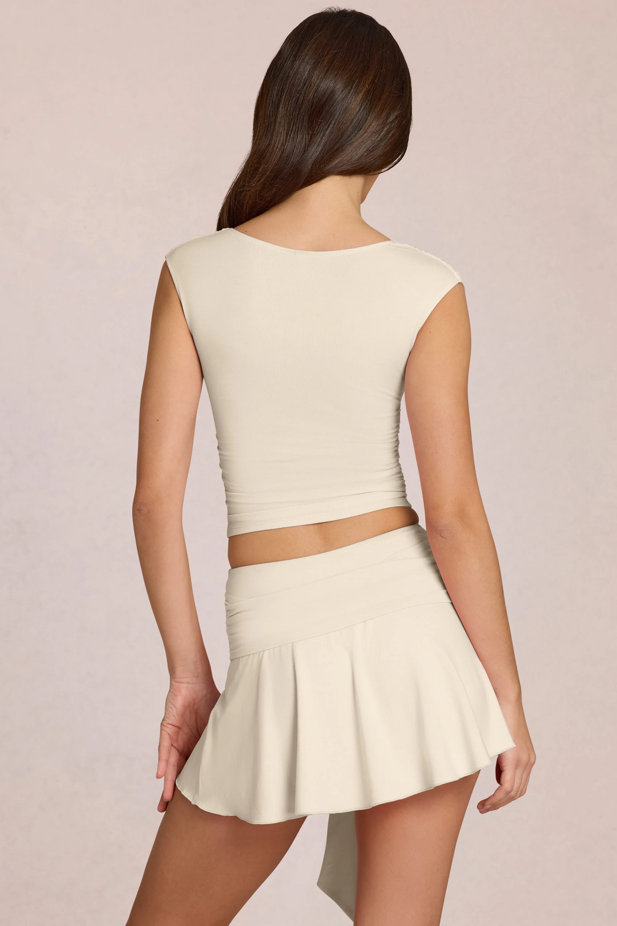 Mid-Rise Skort in Ivory - Image 7