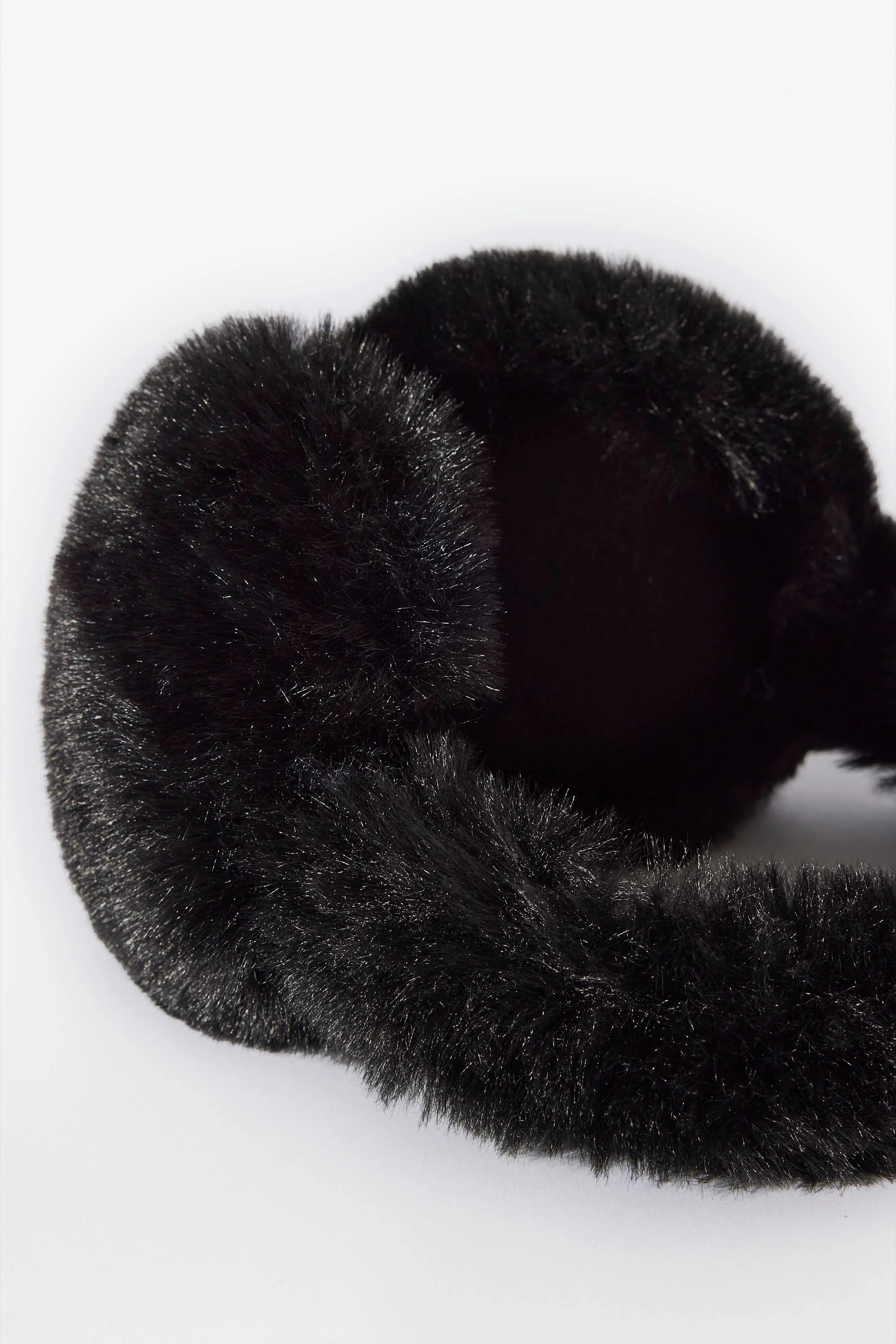 Faux-Fur Earmuffs in Black - Image 3