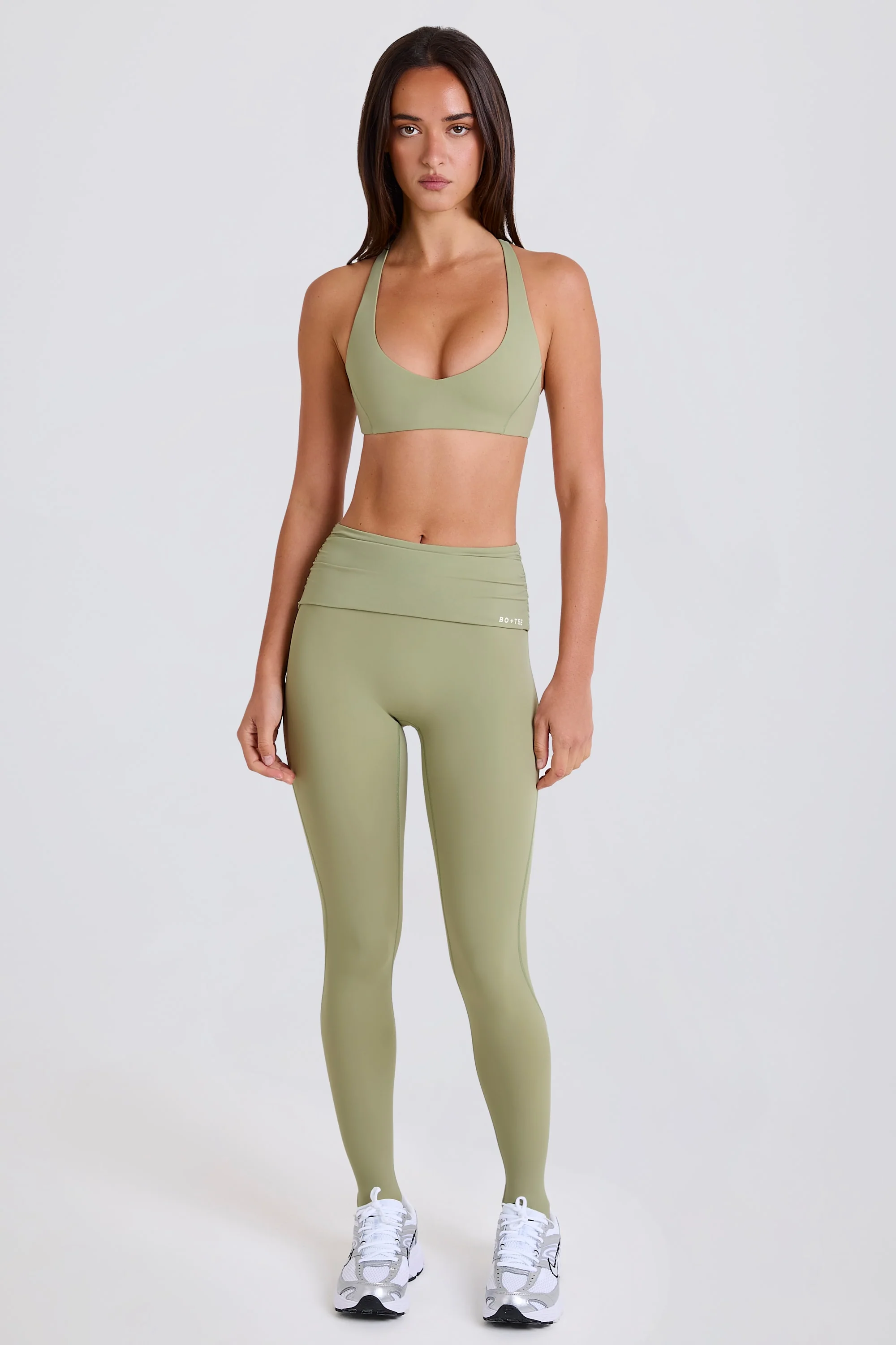 Foldover Mid-Rise Stirrup Leggings in Matcha - Image 4