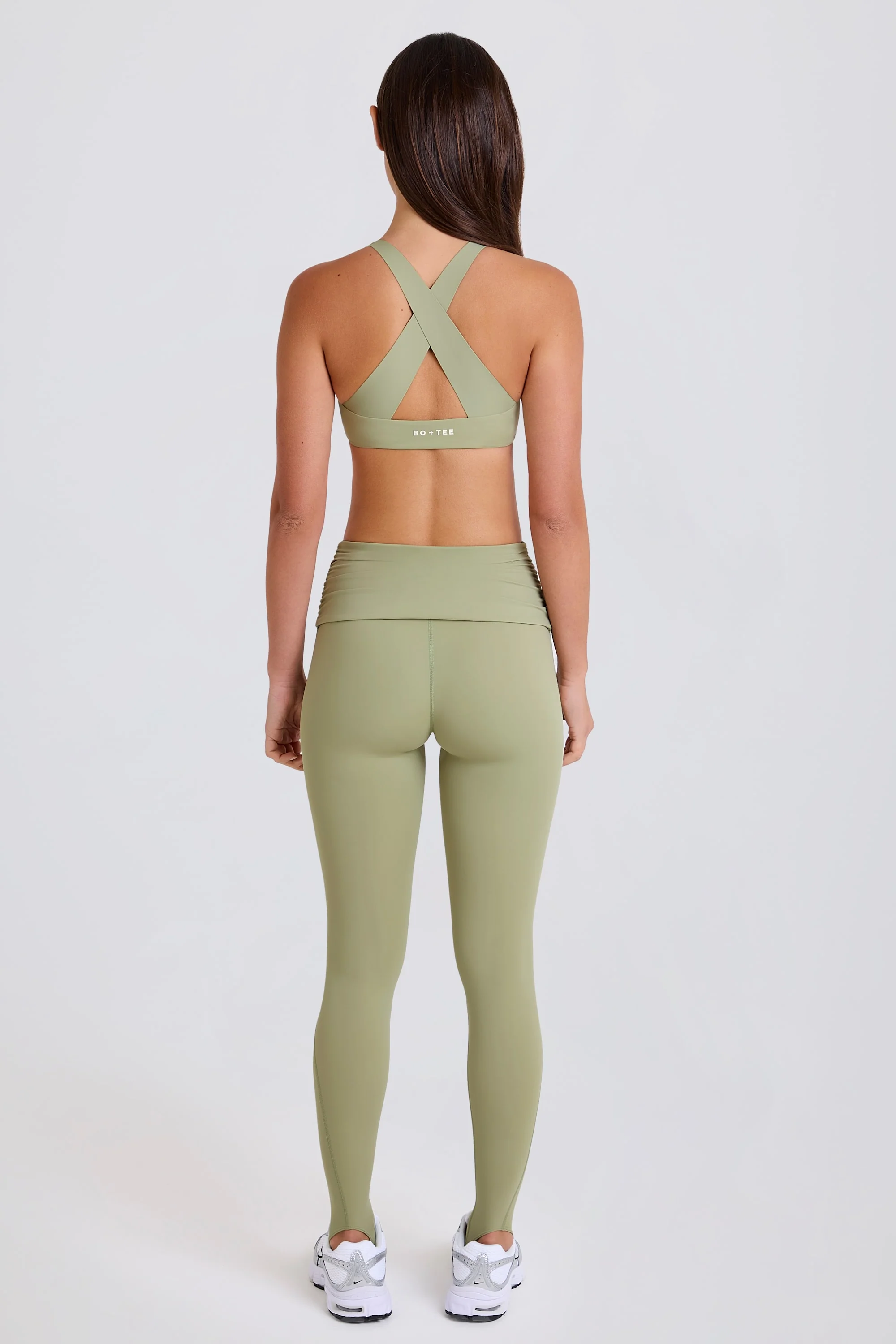 Foldover Mid-Rise Stirrup Leggings in Matcha - Image 5