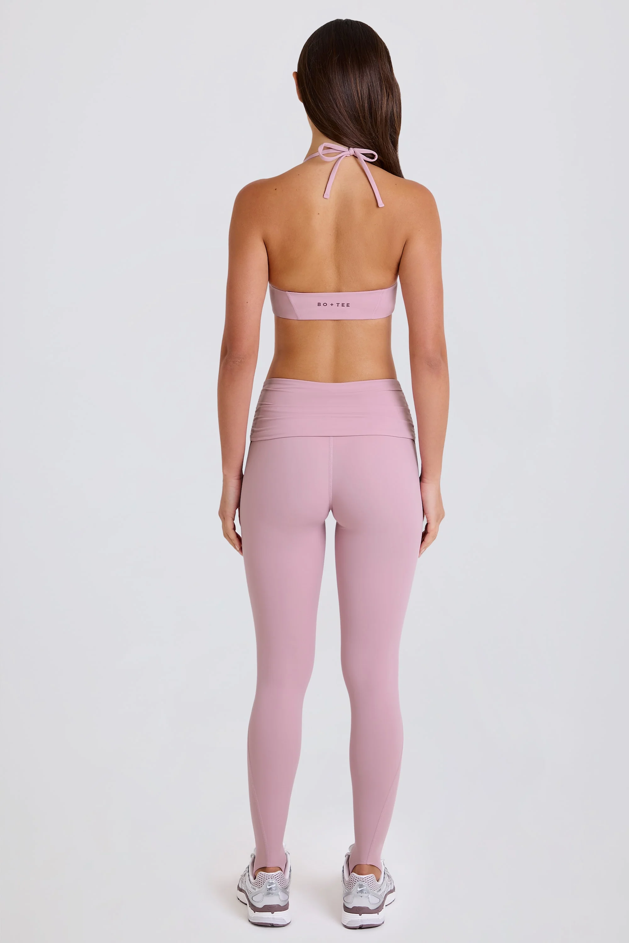 Foldover Mid-Rise Stirrup Leggings in Mauve - Image 4
