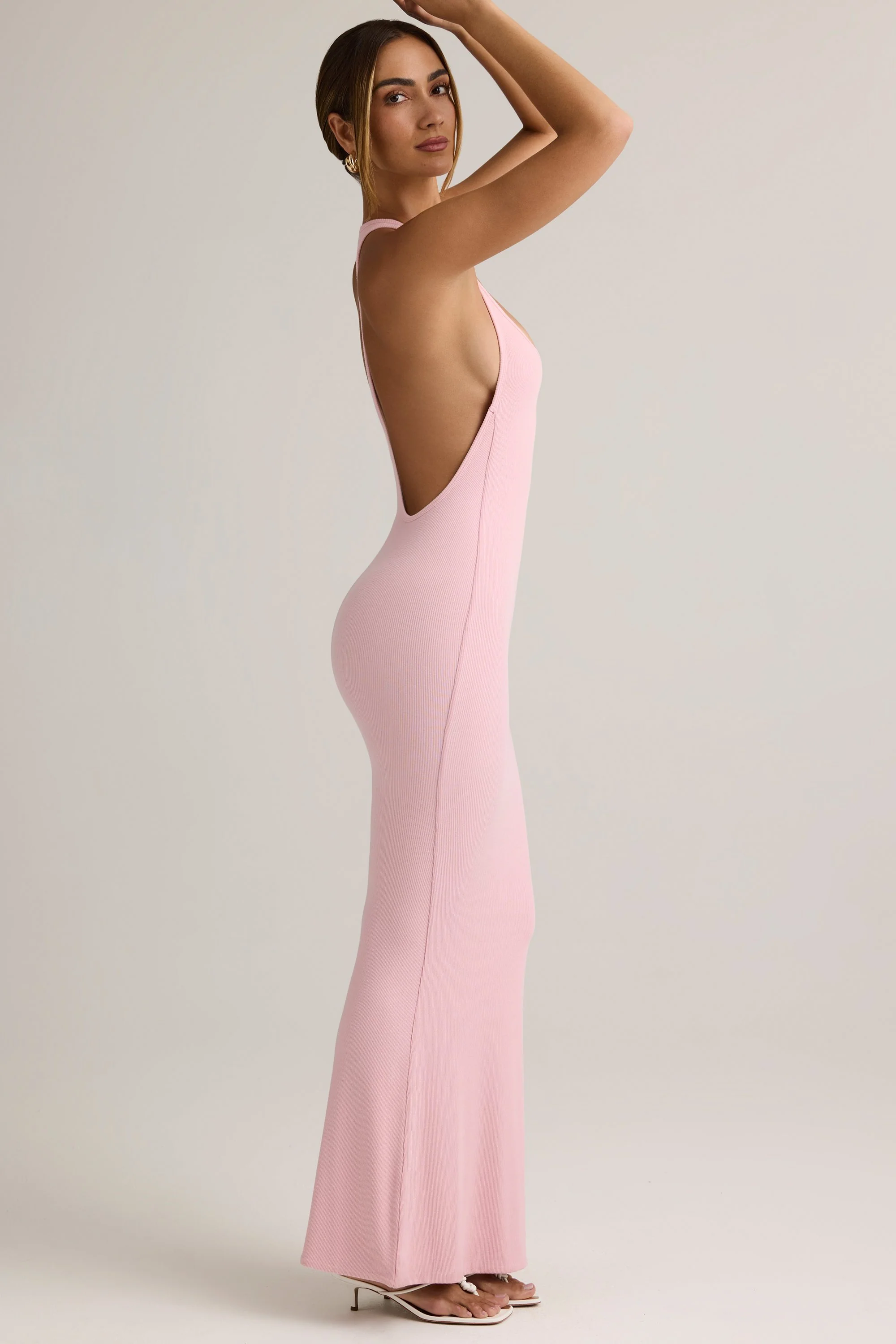 Modal Racerback Maxi Dress in Baby Pink - Image 4