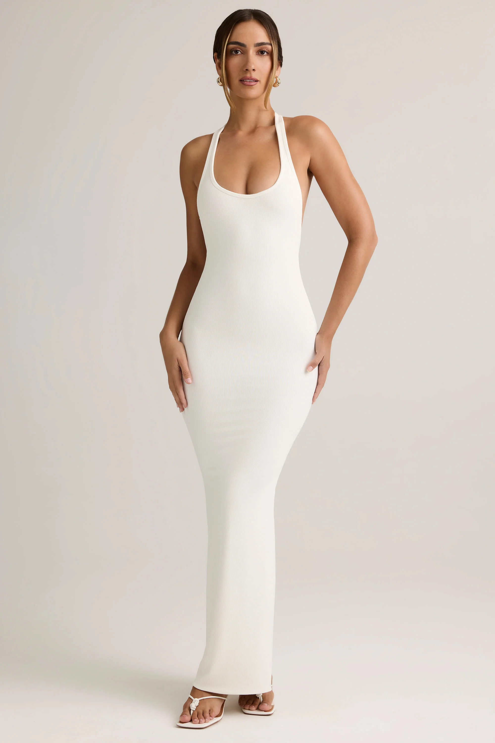 Modal Racerback Maxi Dress in White - Image 7