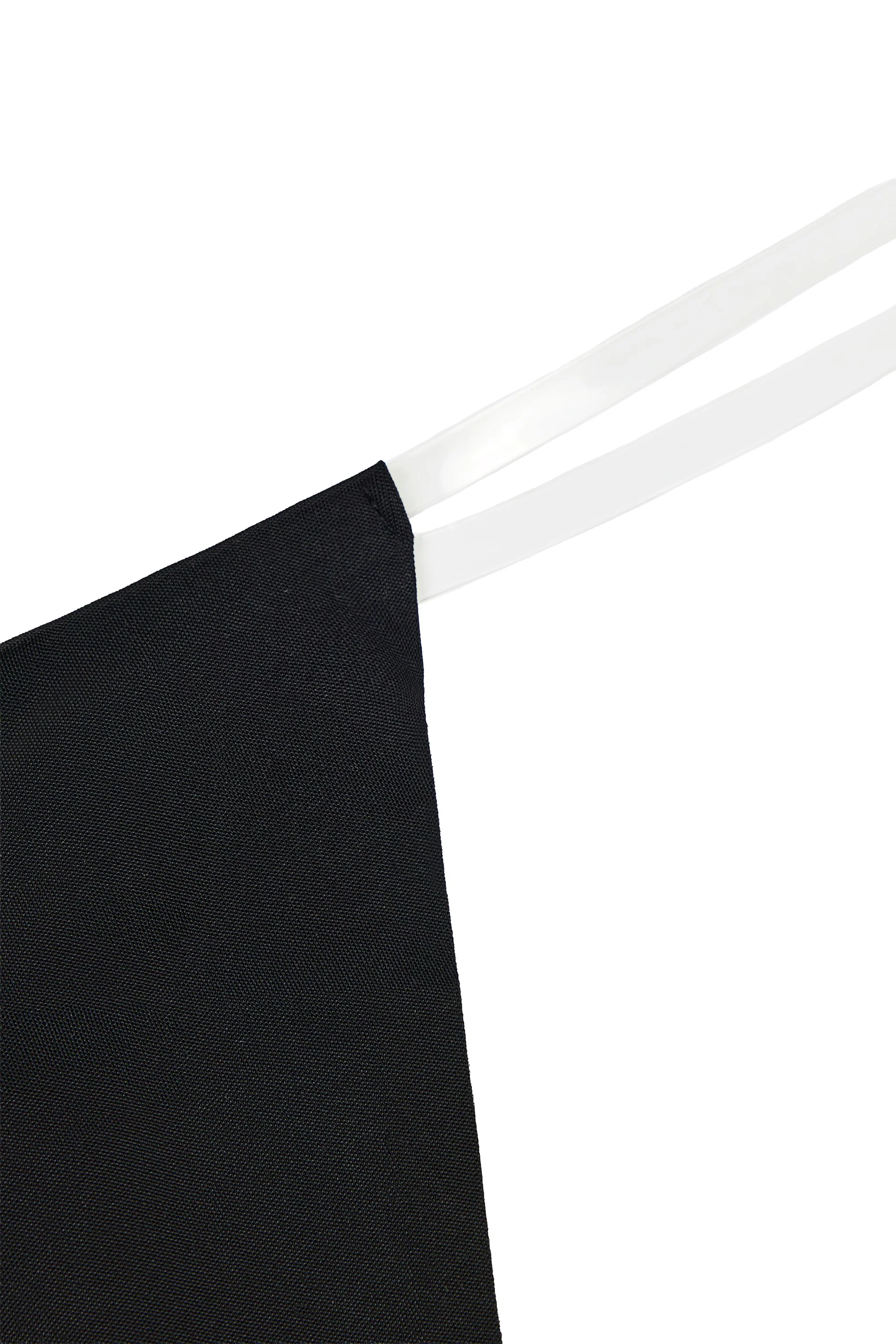 Seamless Knit Clear Strap Thong in Black - Image 3