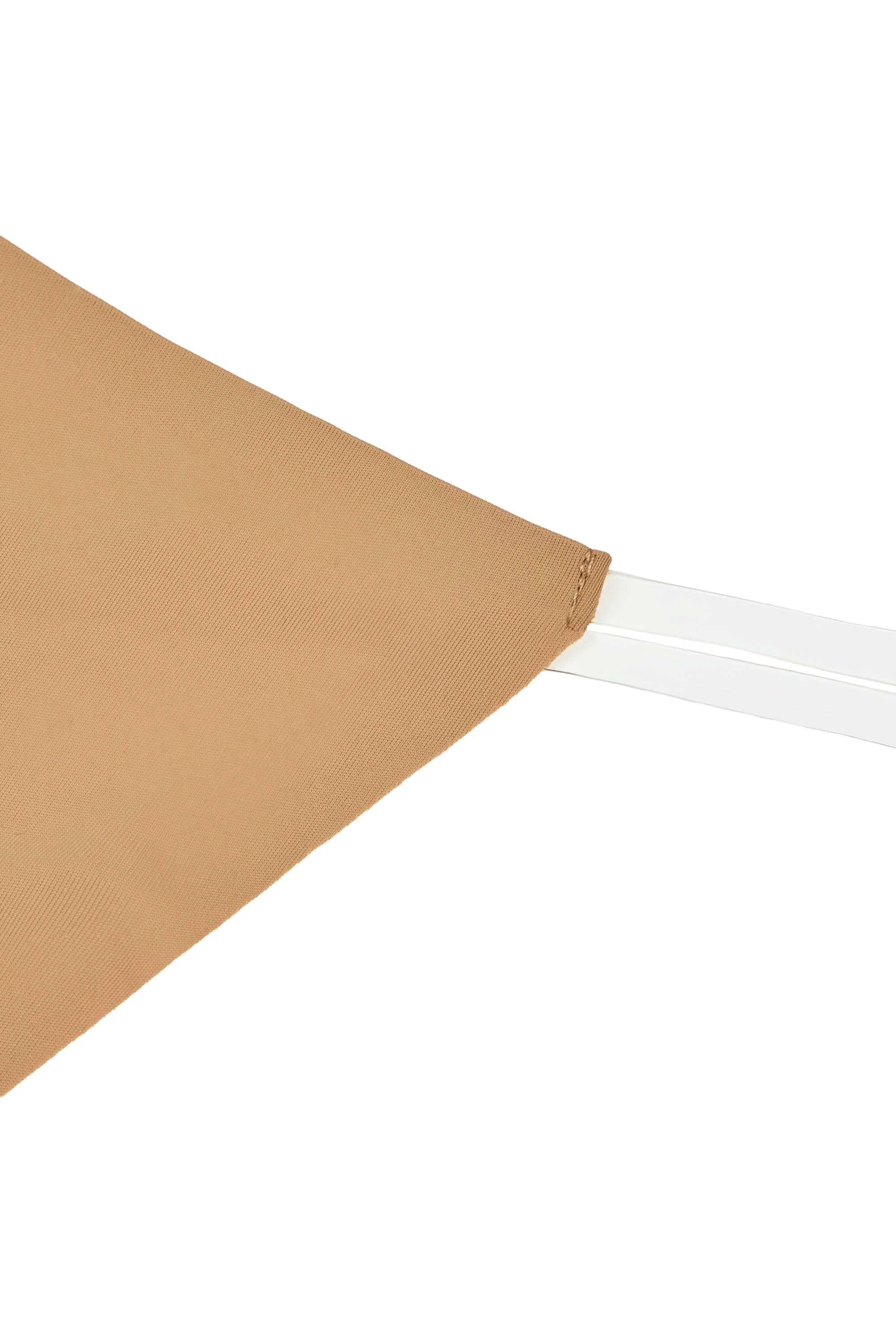 Seamless Knit Clear Strap Thong in Caramel - Image 3