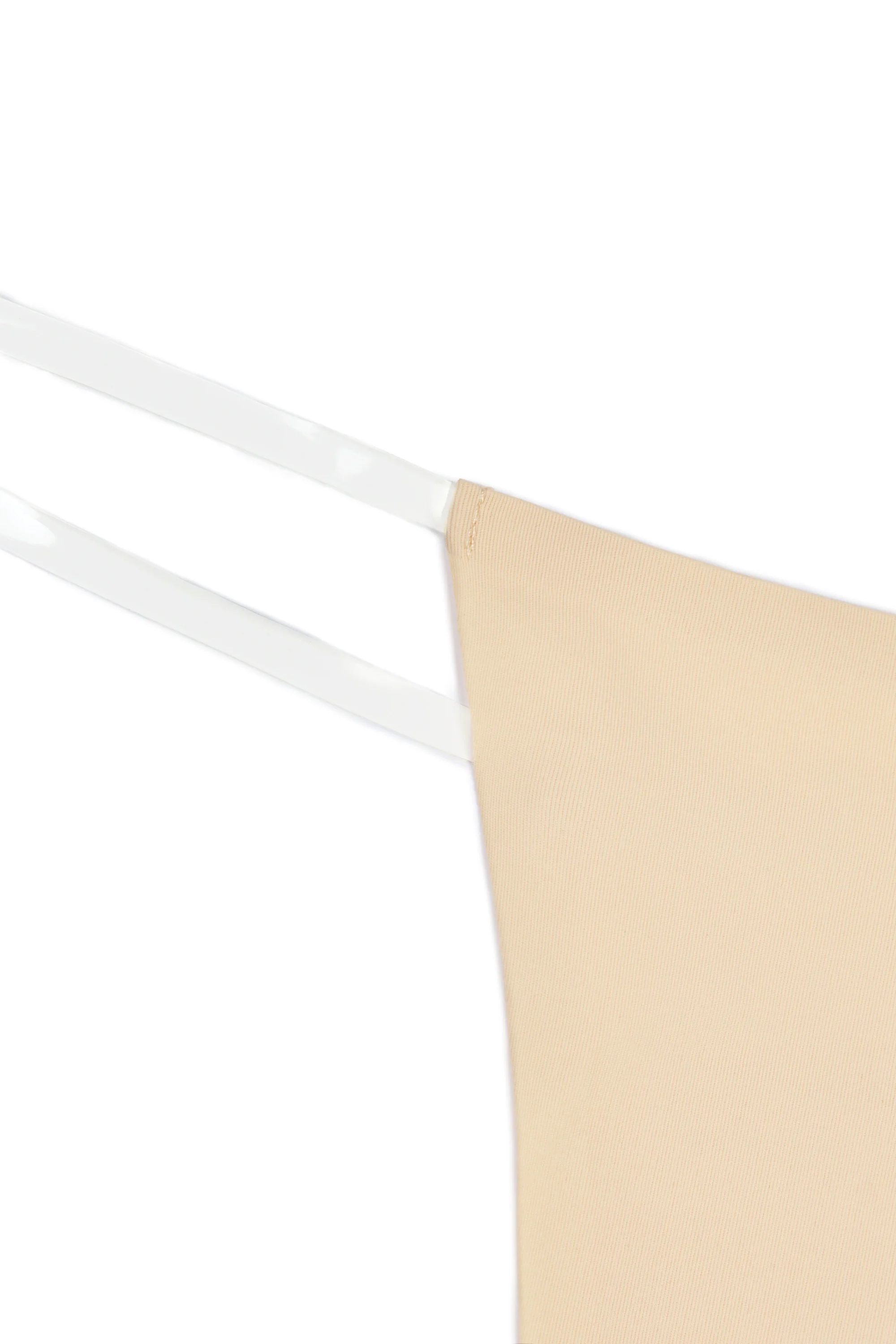 Seamless Knit Clear Strap Thong in Warm Peach - Image 3